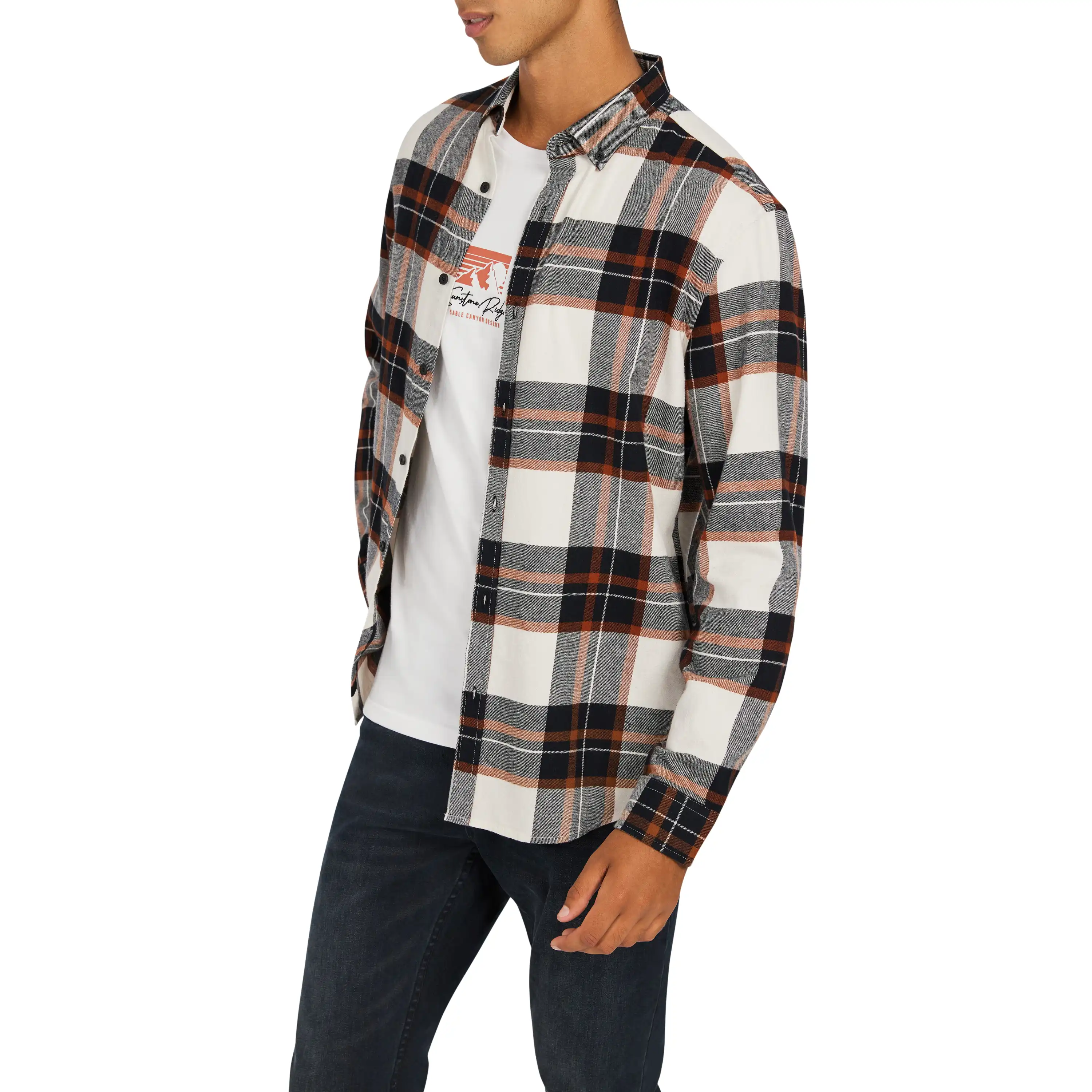 Sand Impact Check Classic Casual Shirt - Sand