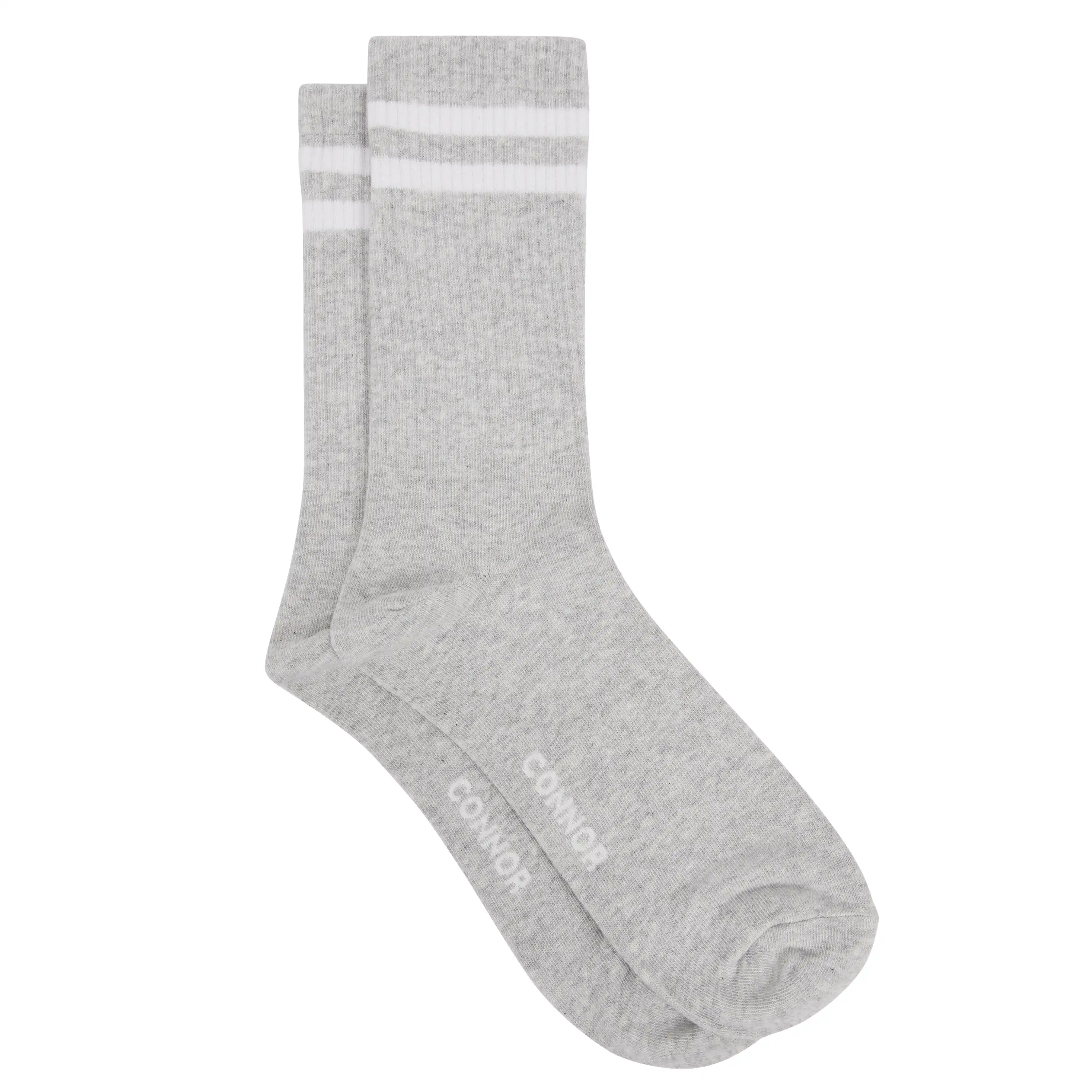 Light Grey Stripe Rib Sock - Light Grey
