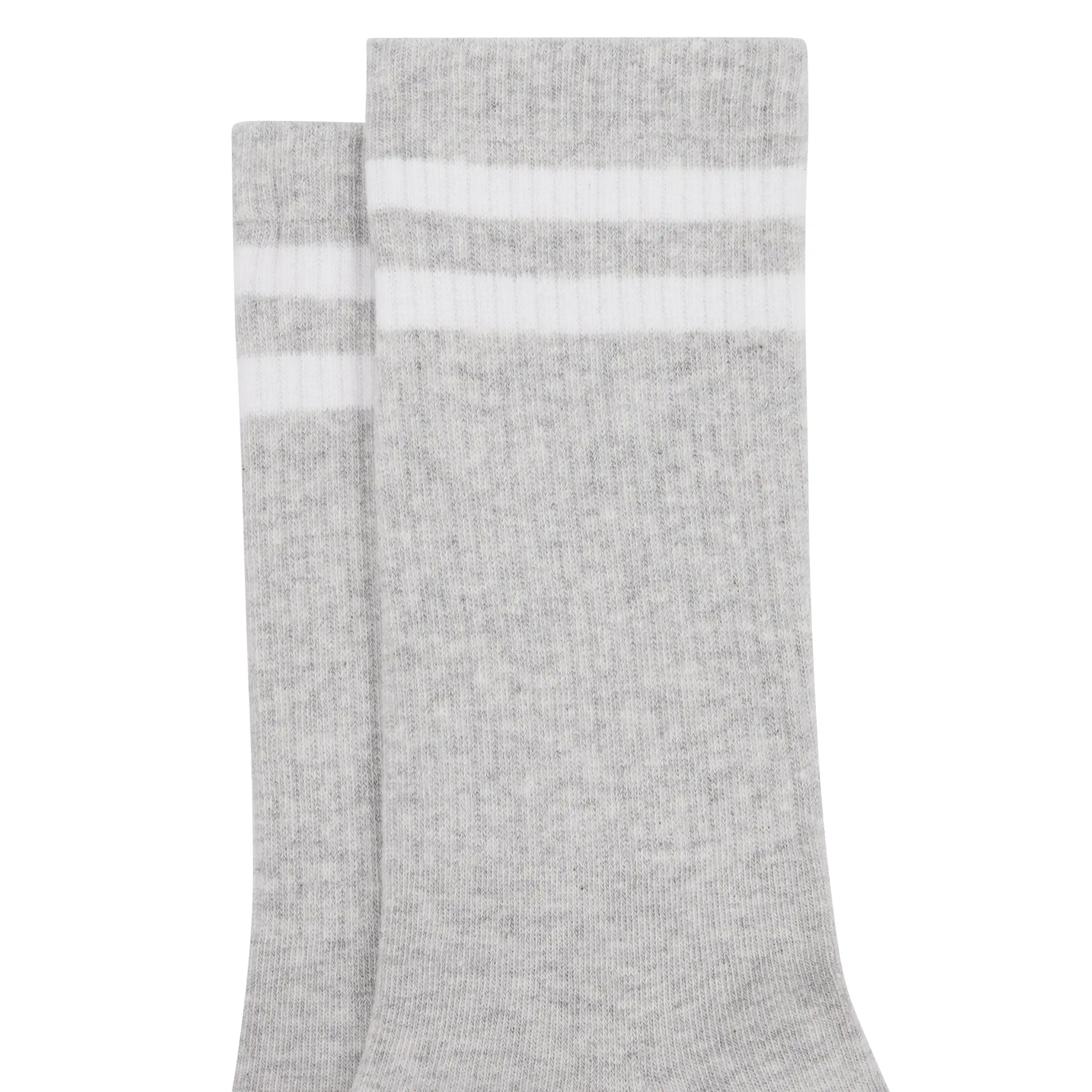 Light Grey Stripe Rib Sock - Light Grey