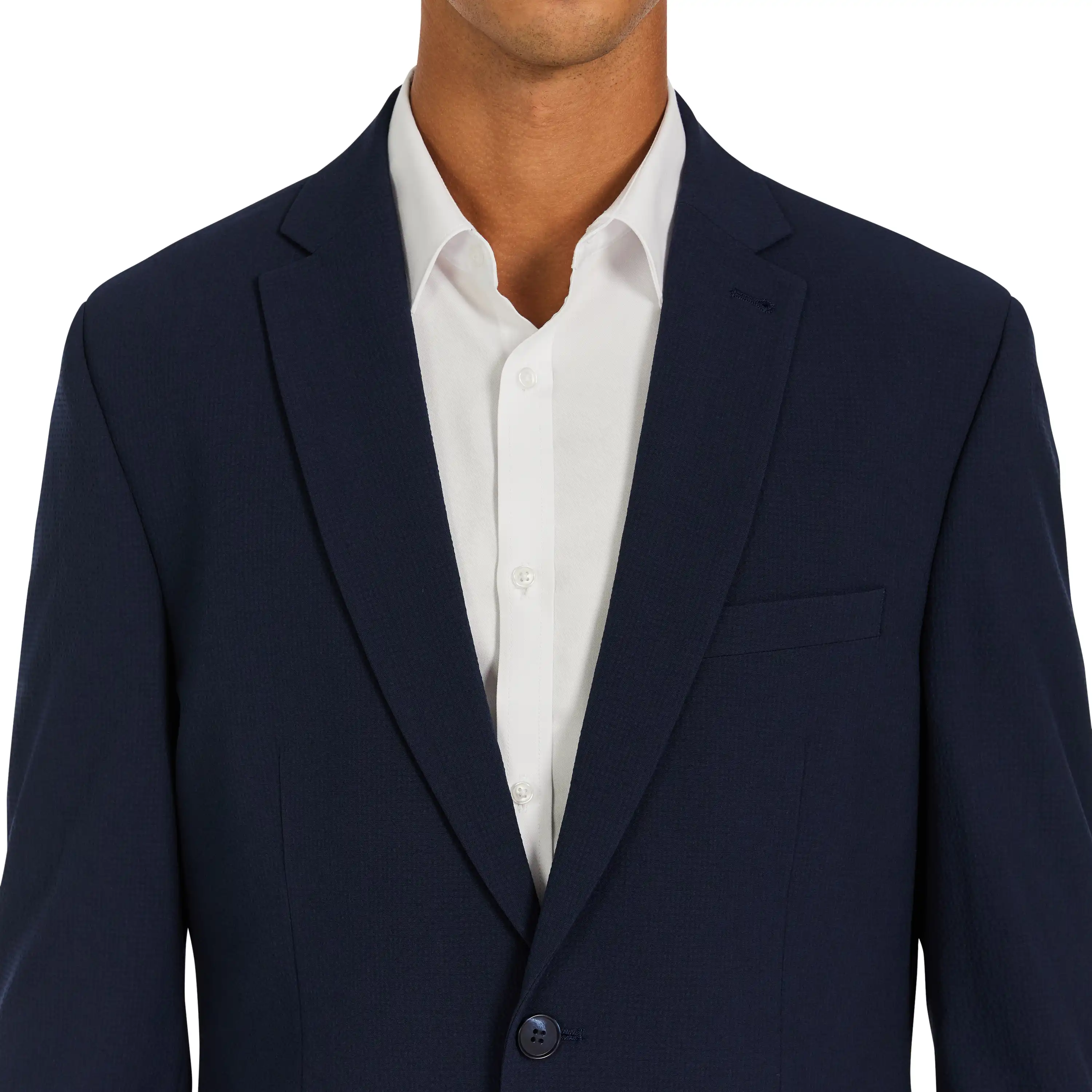 Navy Brooklyn Slim Seersucker Suit Jacket - Navy