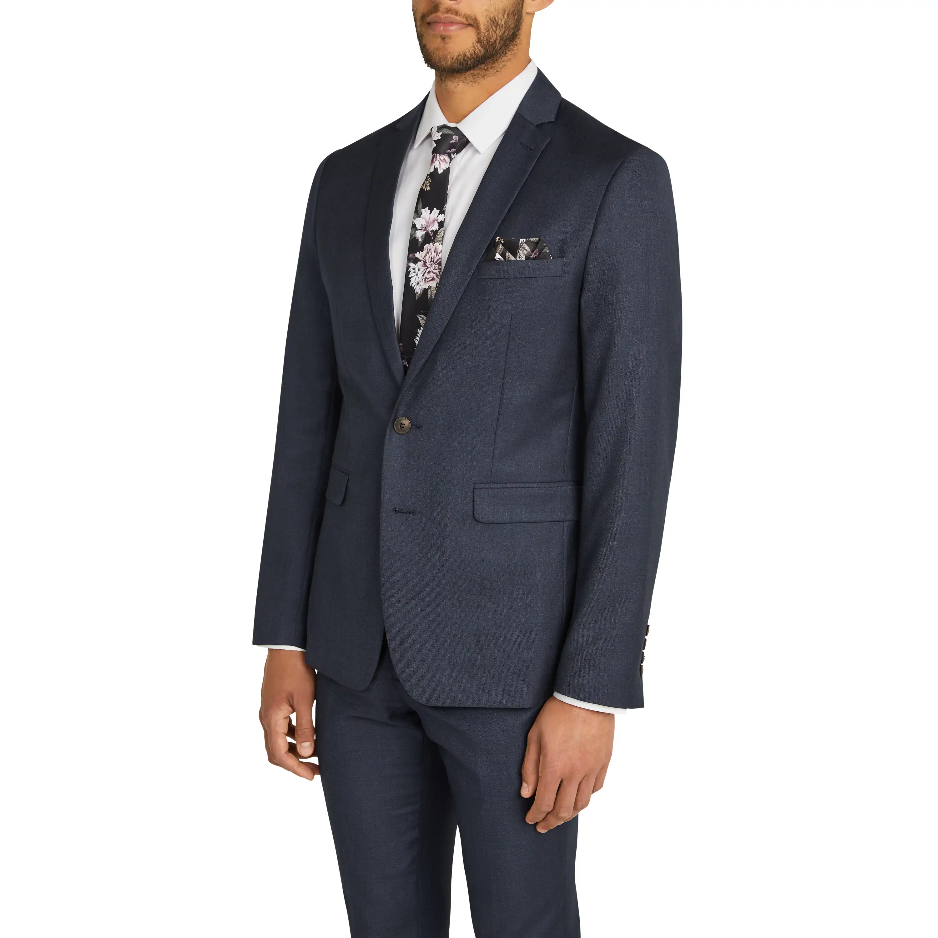 Steel Formosa Skinny Suit Jacket - Steel