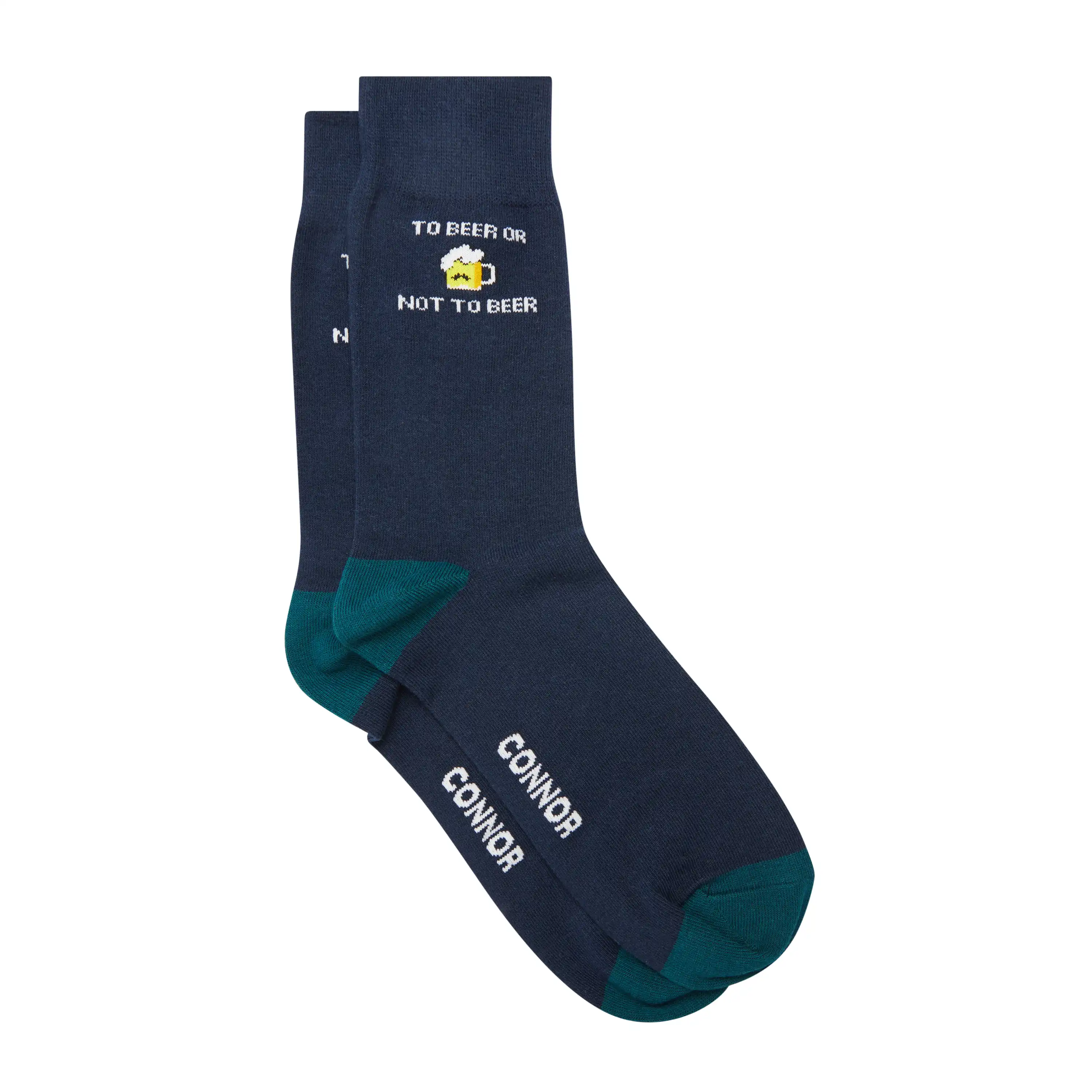 Navy Beer Pun Sock - Navy