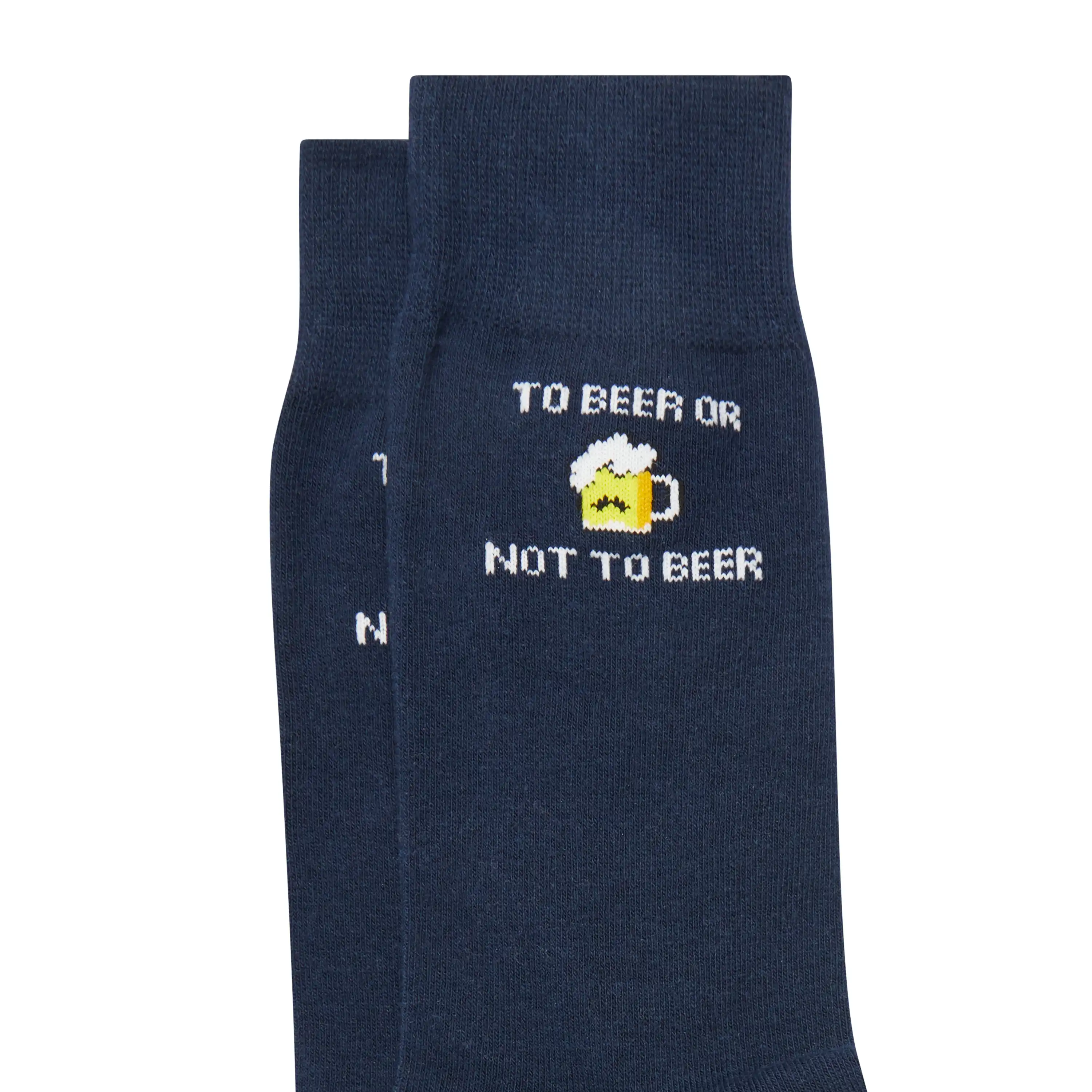 Navy Beer Pun Sock - Navy