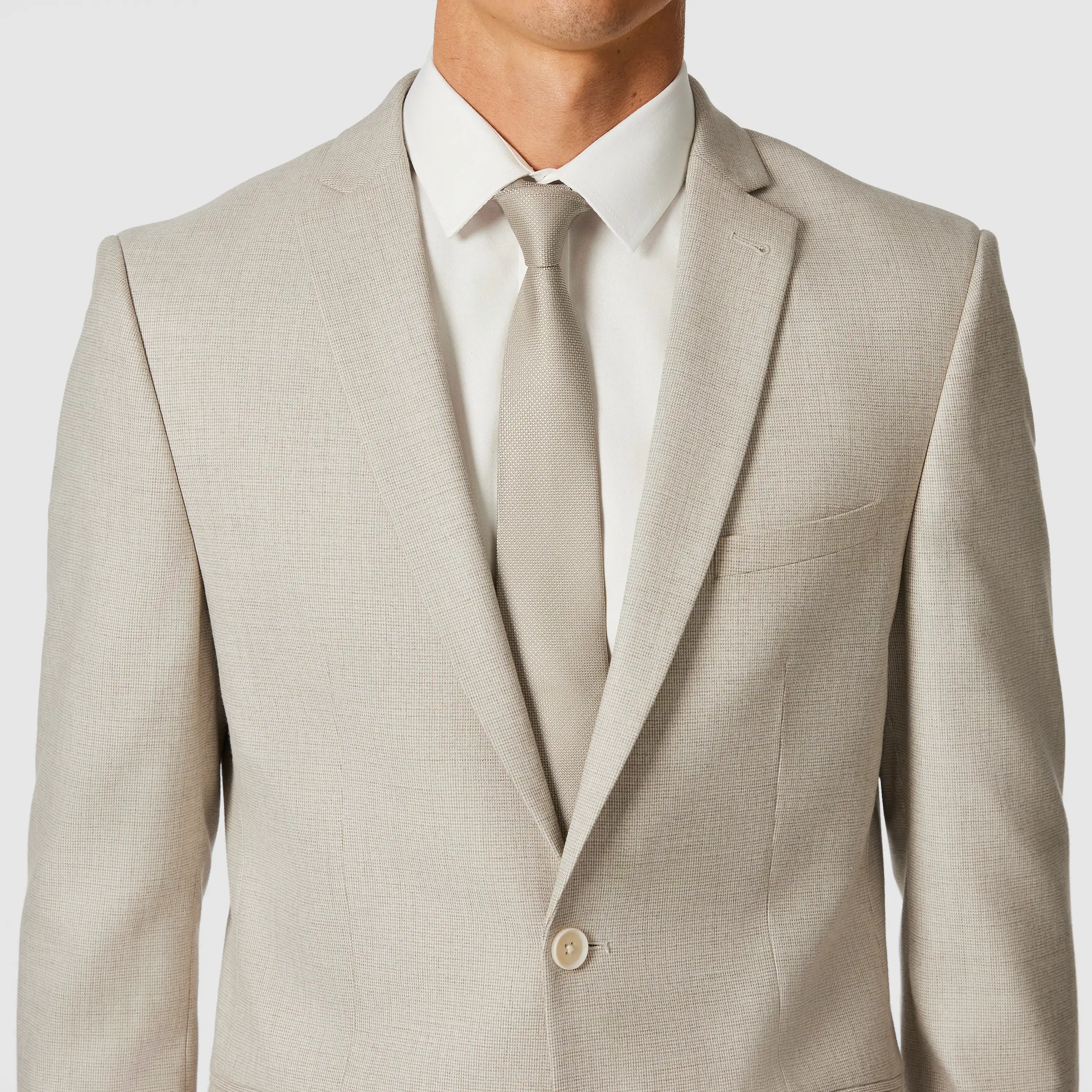 Sand Seville Slim Stretch Suit Jacket - Sand