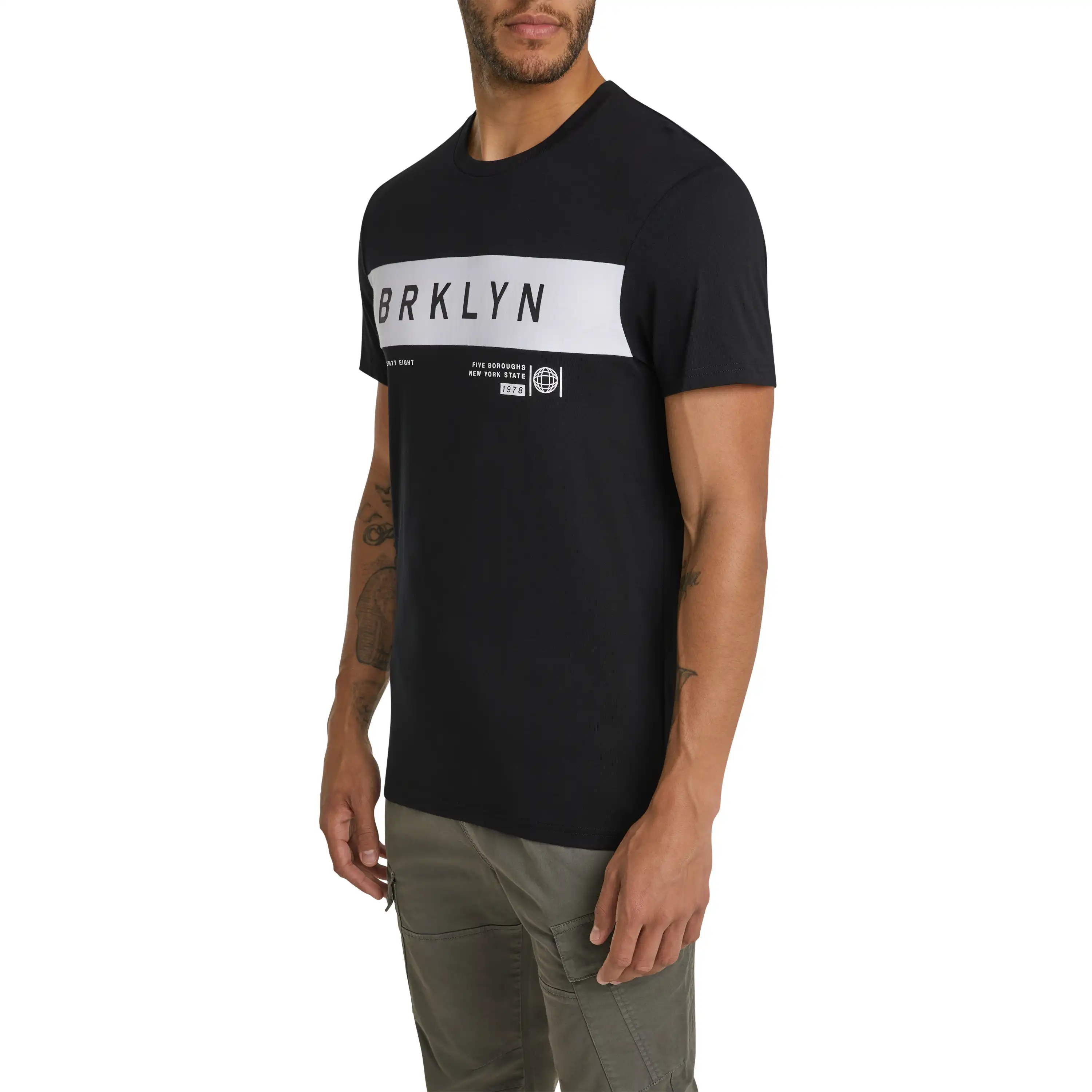 Black Nolan Graphic Crew Neck Tee - Black