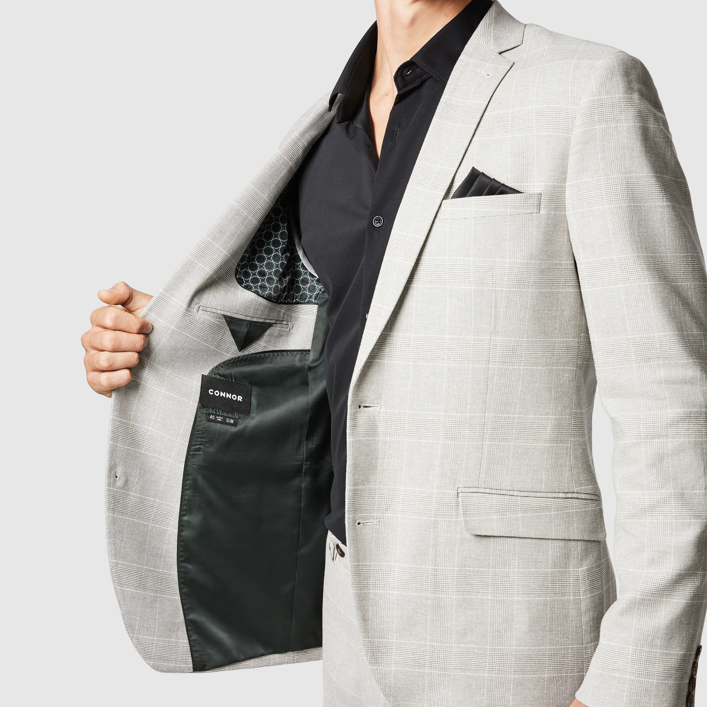 Light Grey Sorrento Slim Suit Jacket - Light Grey