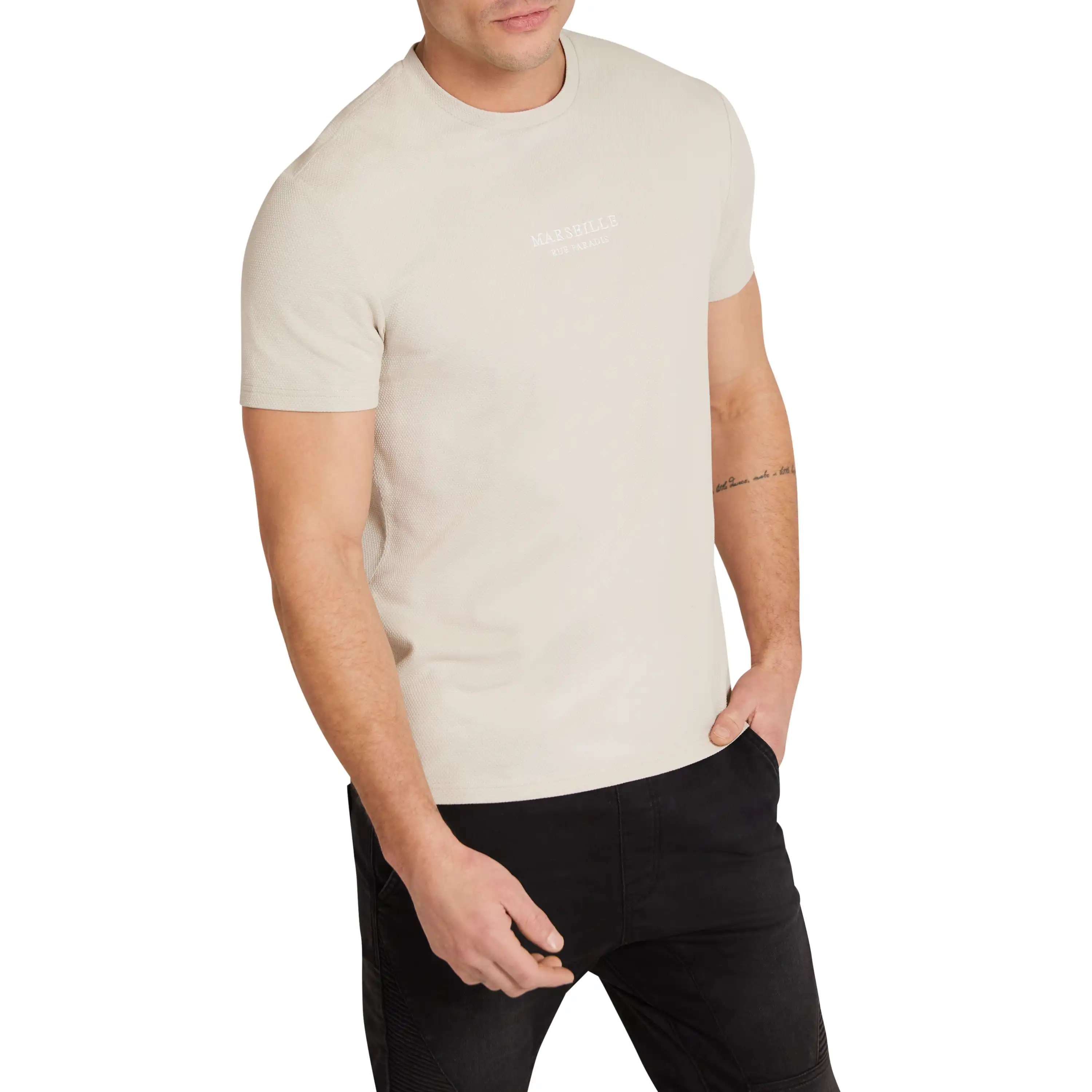 Sand Vito Graphic Crew Neck Tee - Sand