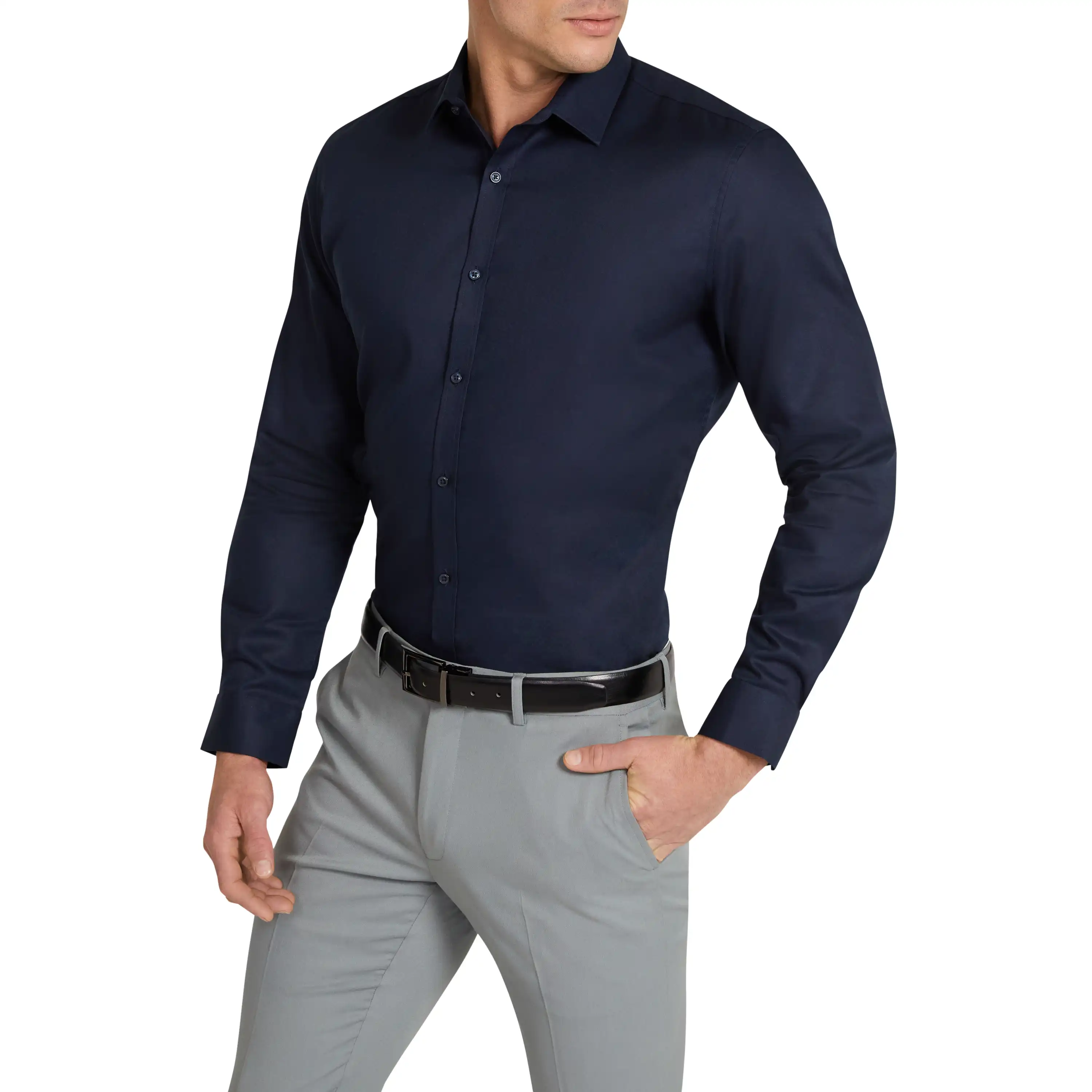 Navy London Classic Dress Shirt - Navy
