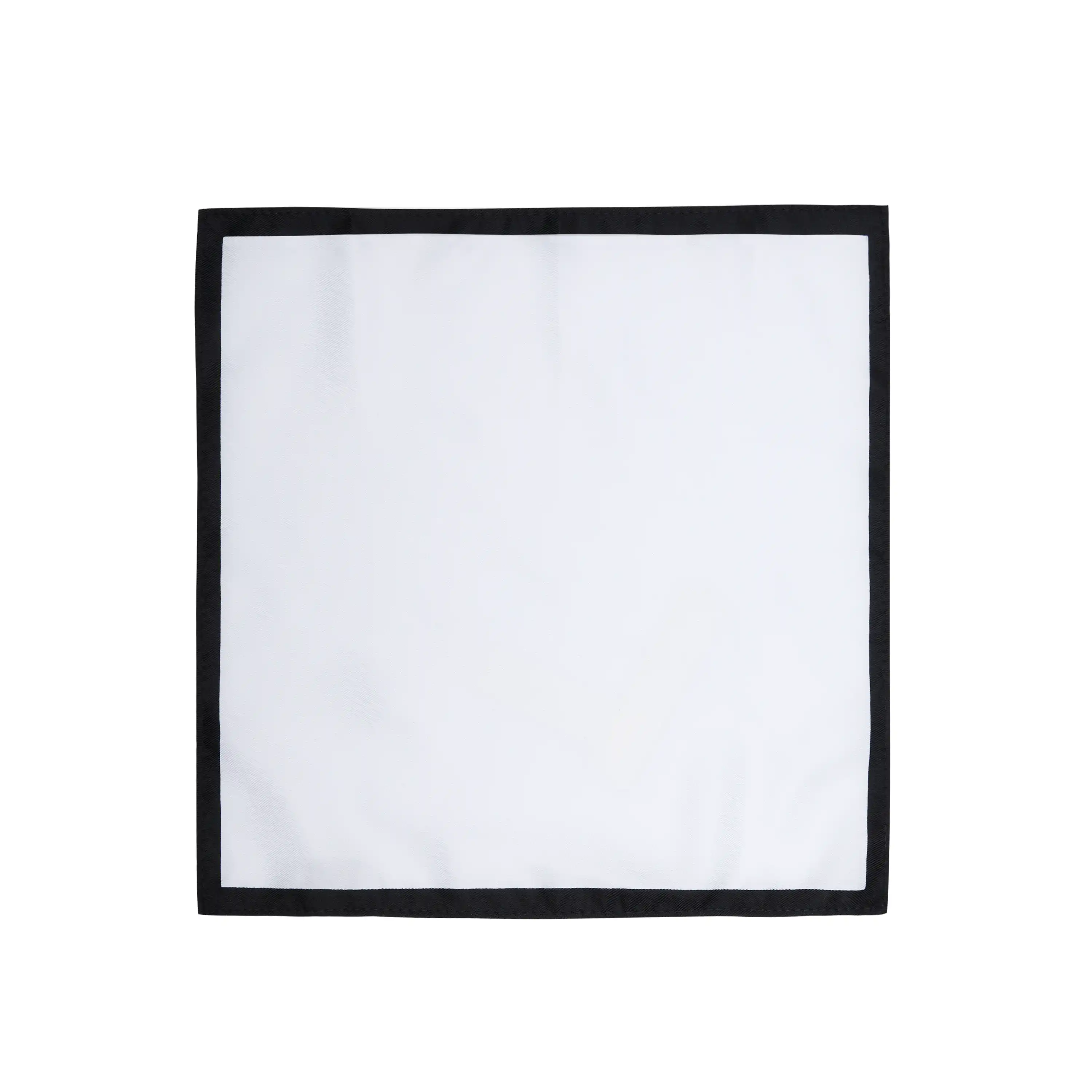 White Border Pocket Square - White