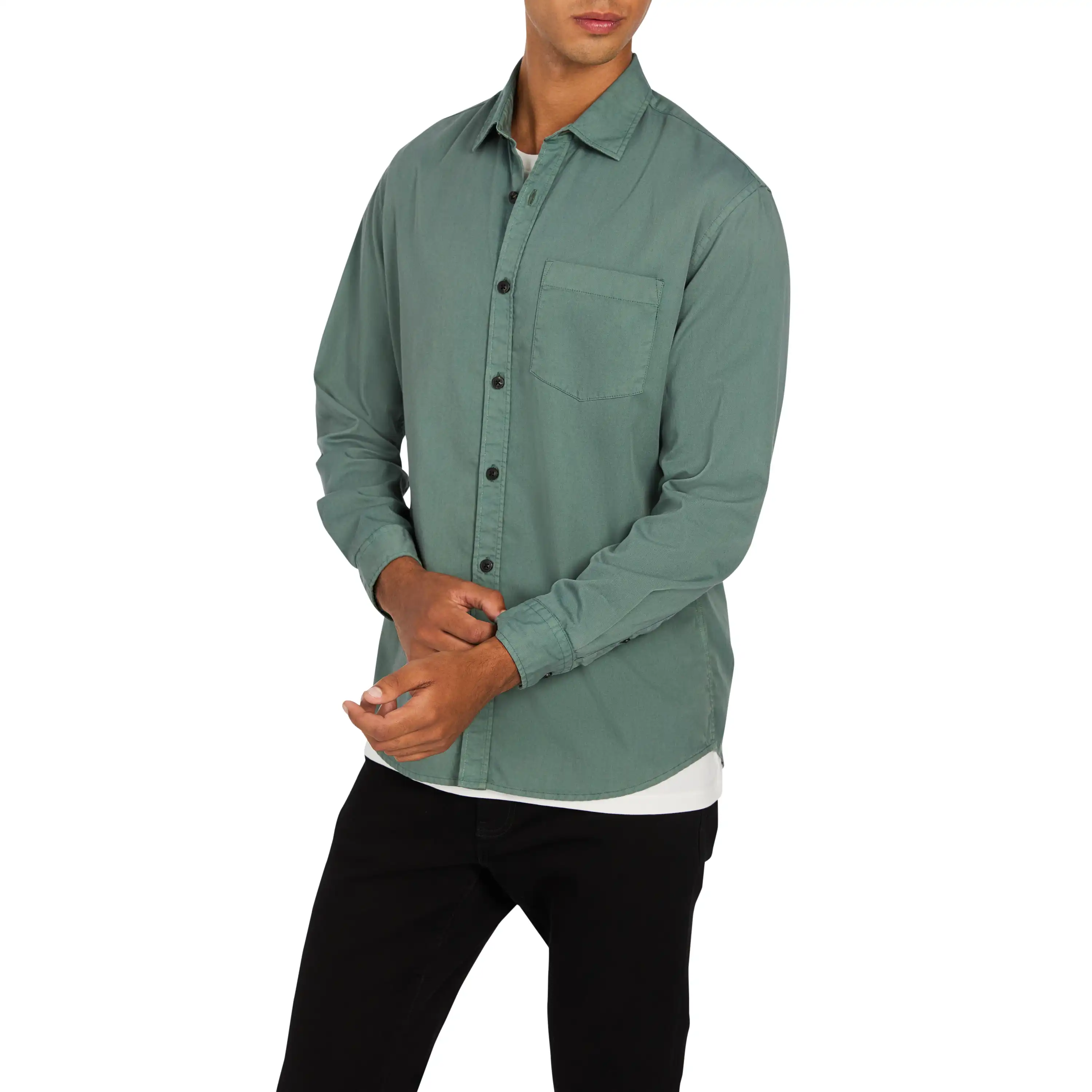 Sage Green Wright Classic Casual Shirt - Sage Green