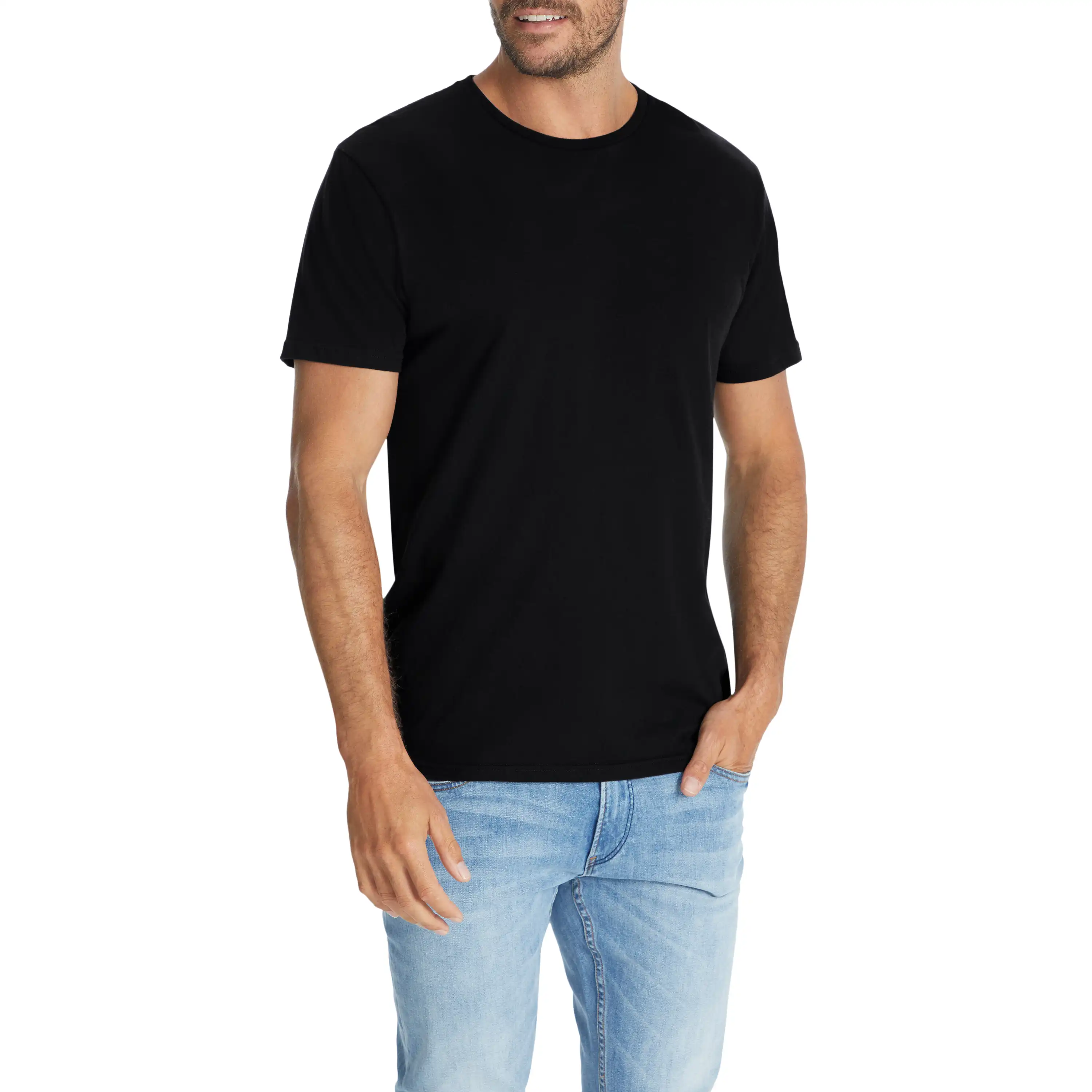 Black Essential Crew Neck Tee - Black