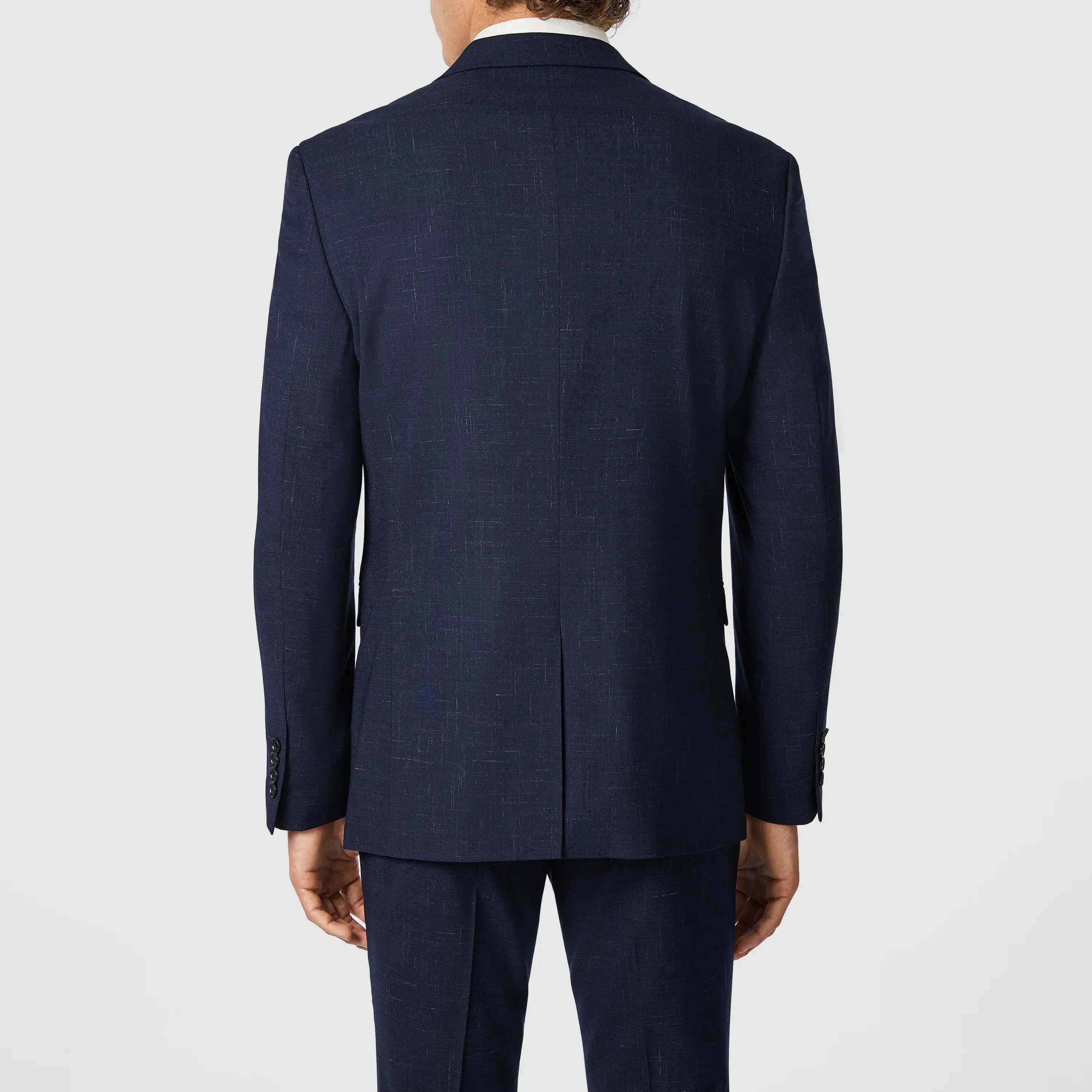 Navy Cromwell Slim Stretch Textured Suit Jacket - Navy