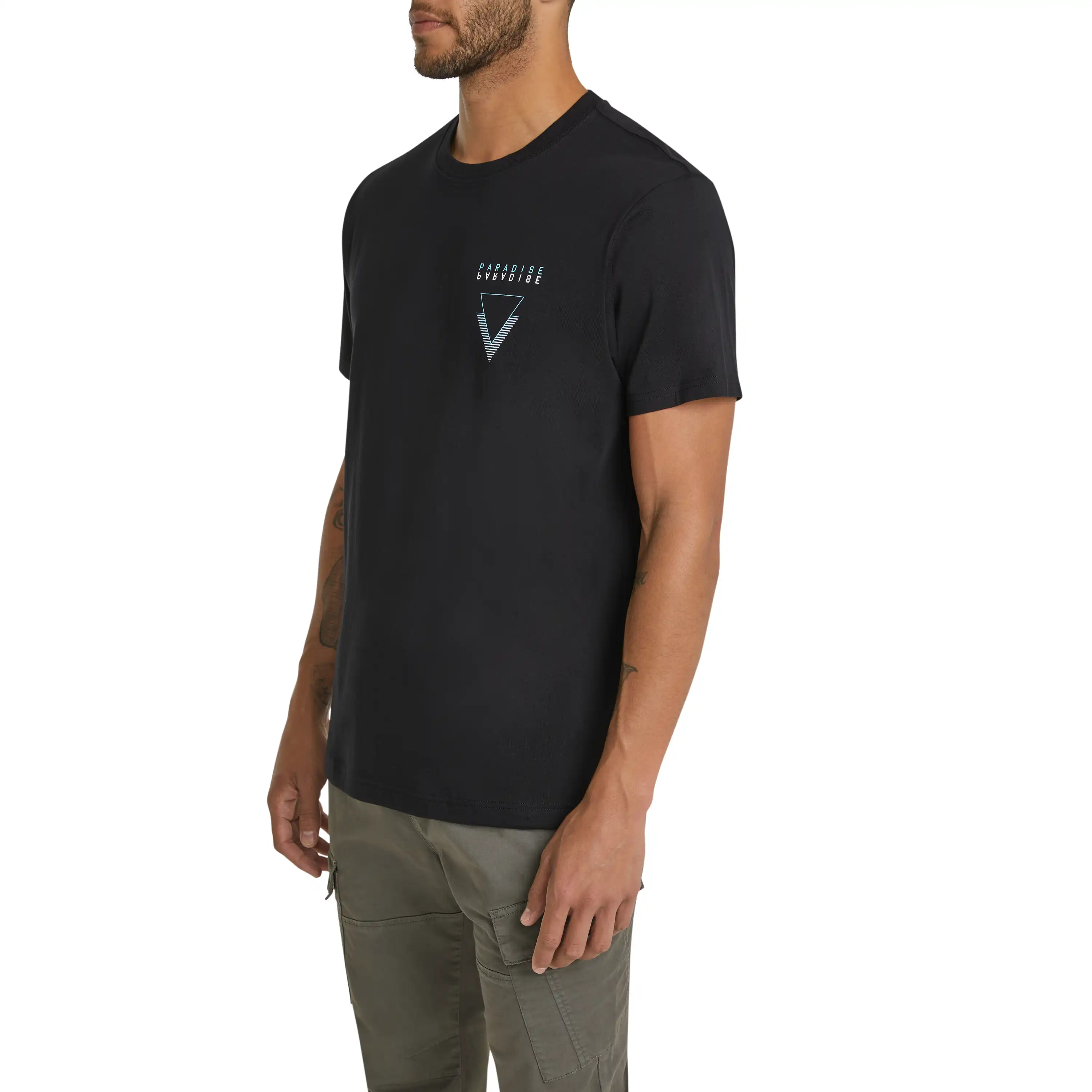 Black Silas Graphic Relaxed Crew Neck Tee - Black