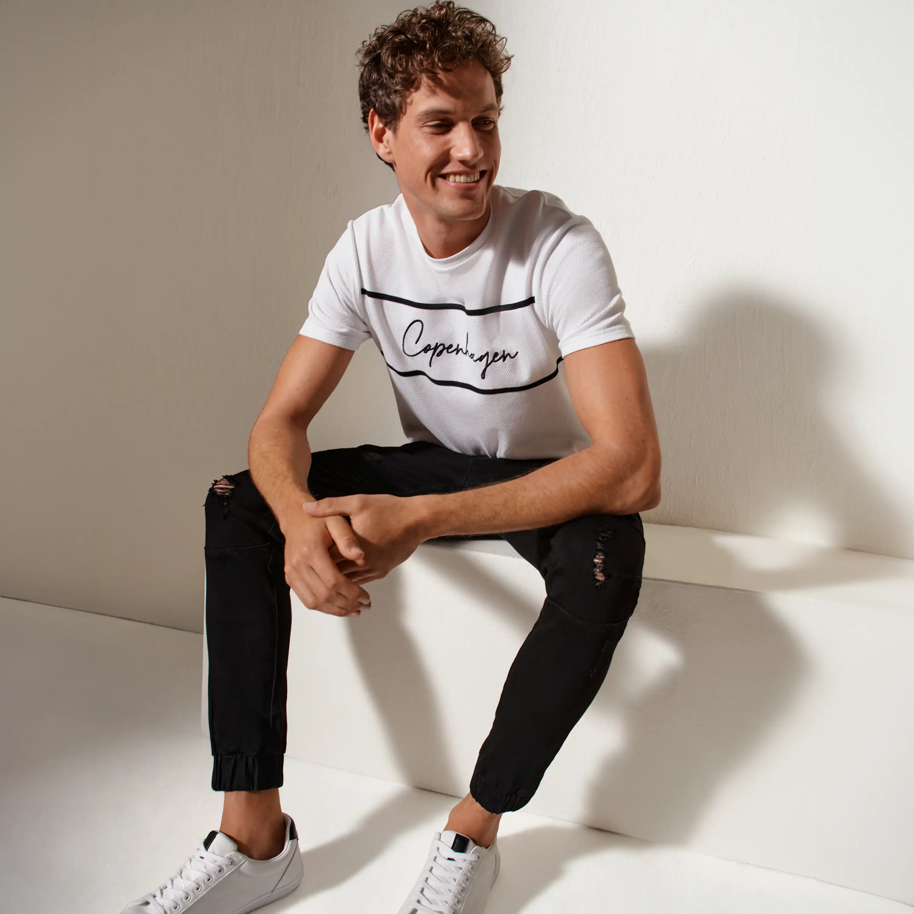 Black Blazey Stretch Denim Jogger - Black