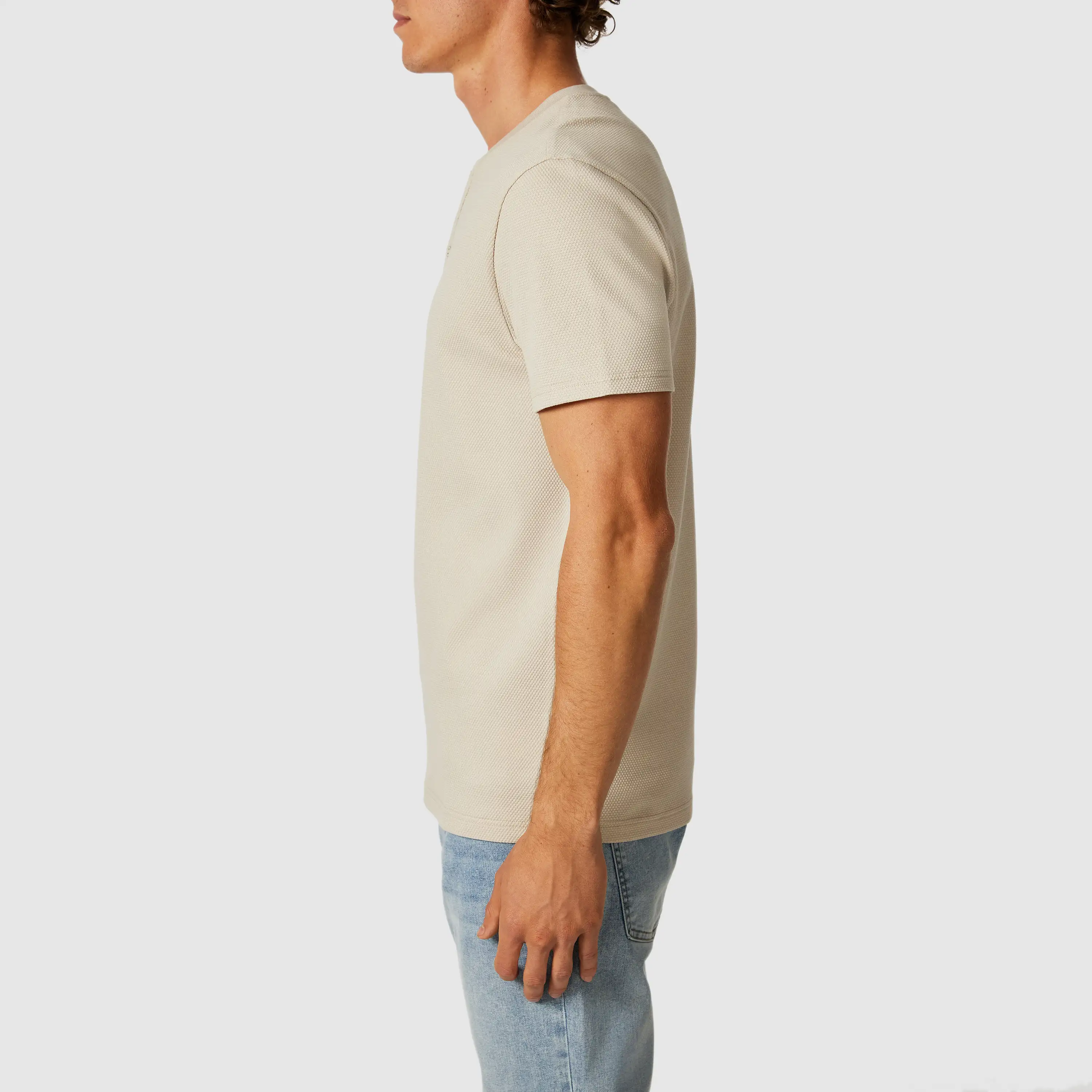 Sand Pete Henley Tee - Sand