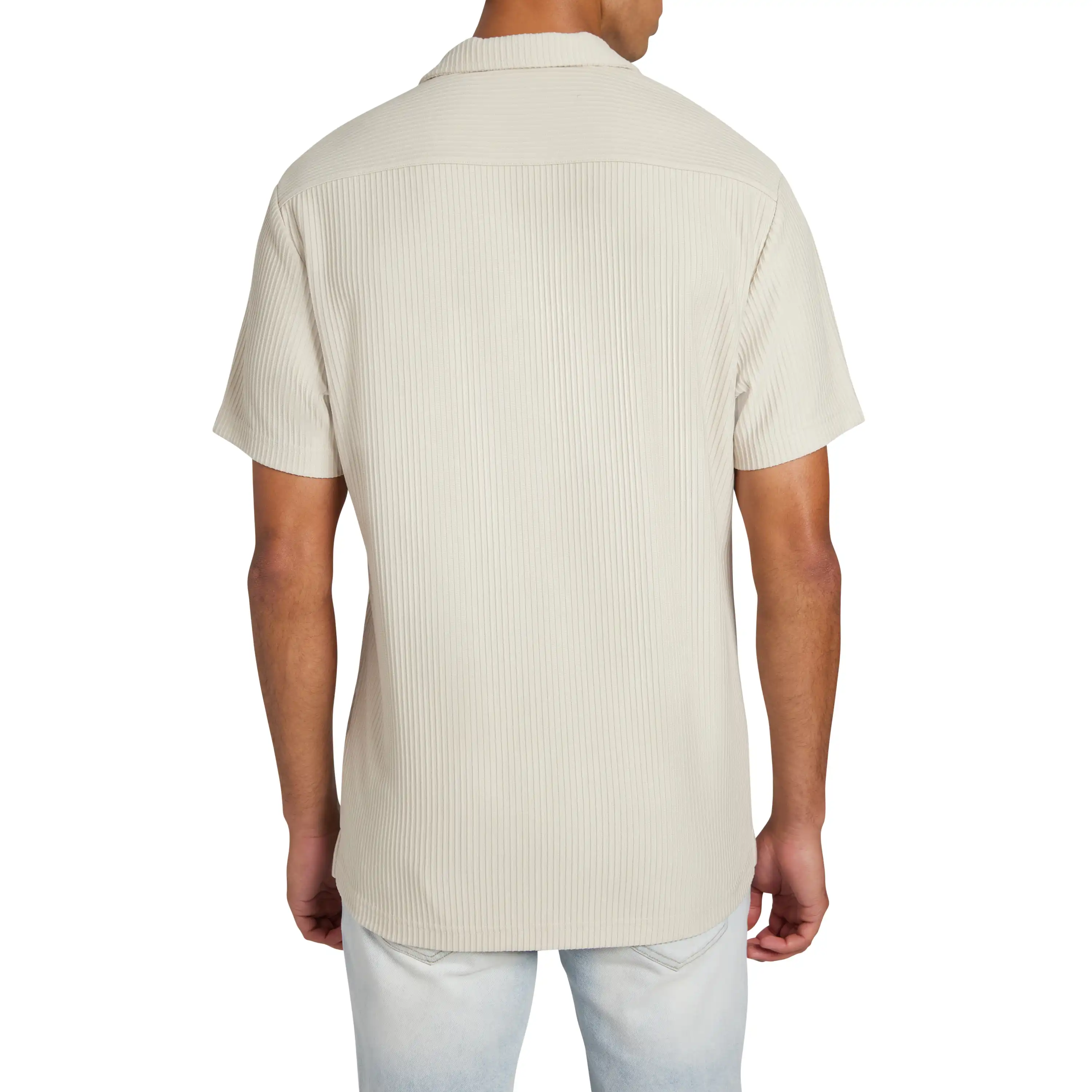 Sand Kaius Textured Short Sleeve Shirt - Sand