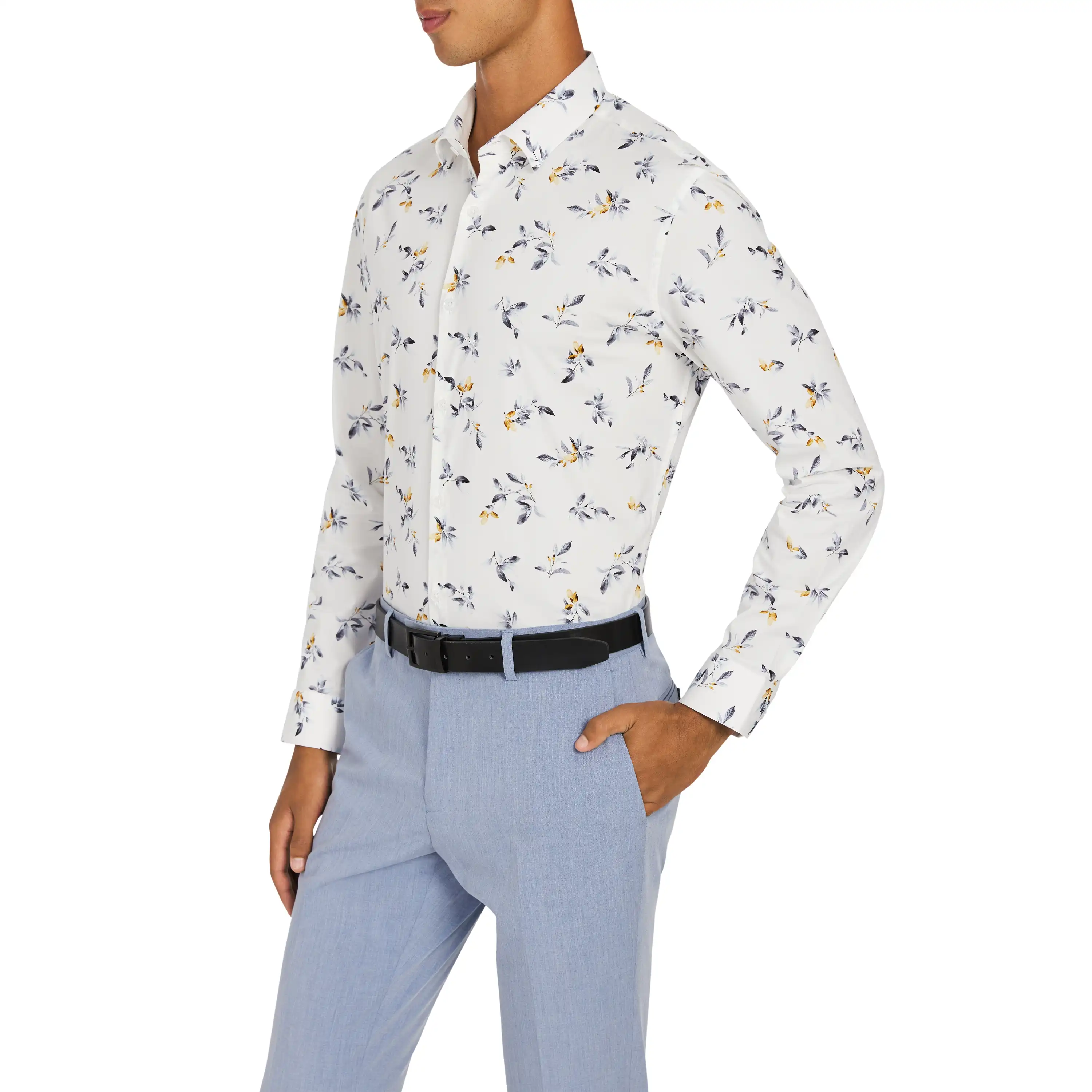 White Belmont Slim Stretch Shirt - White