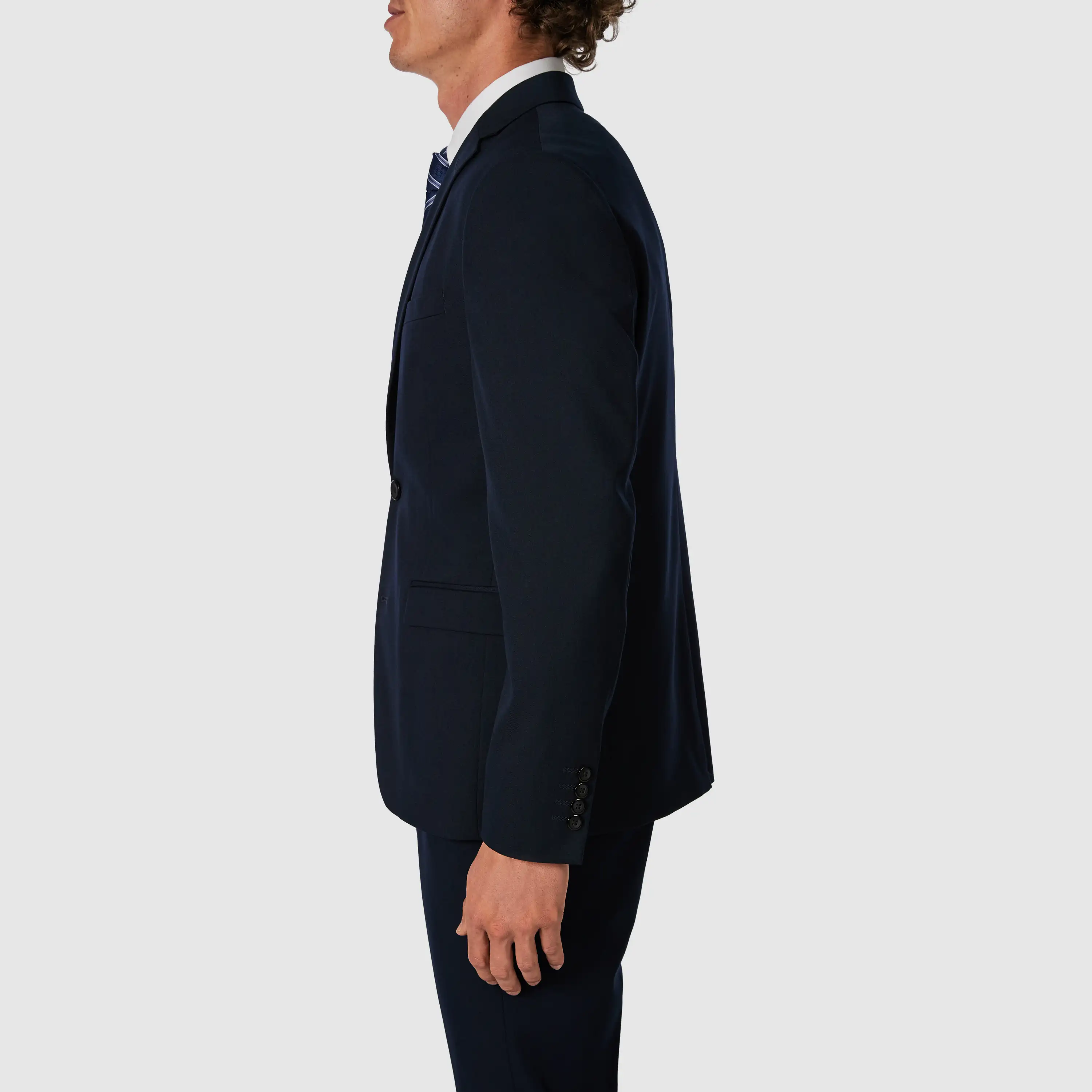 Navy Diamond Stretch Slim Suit