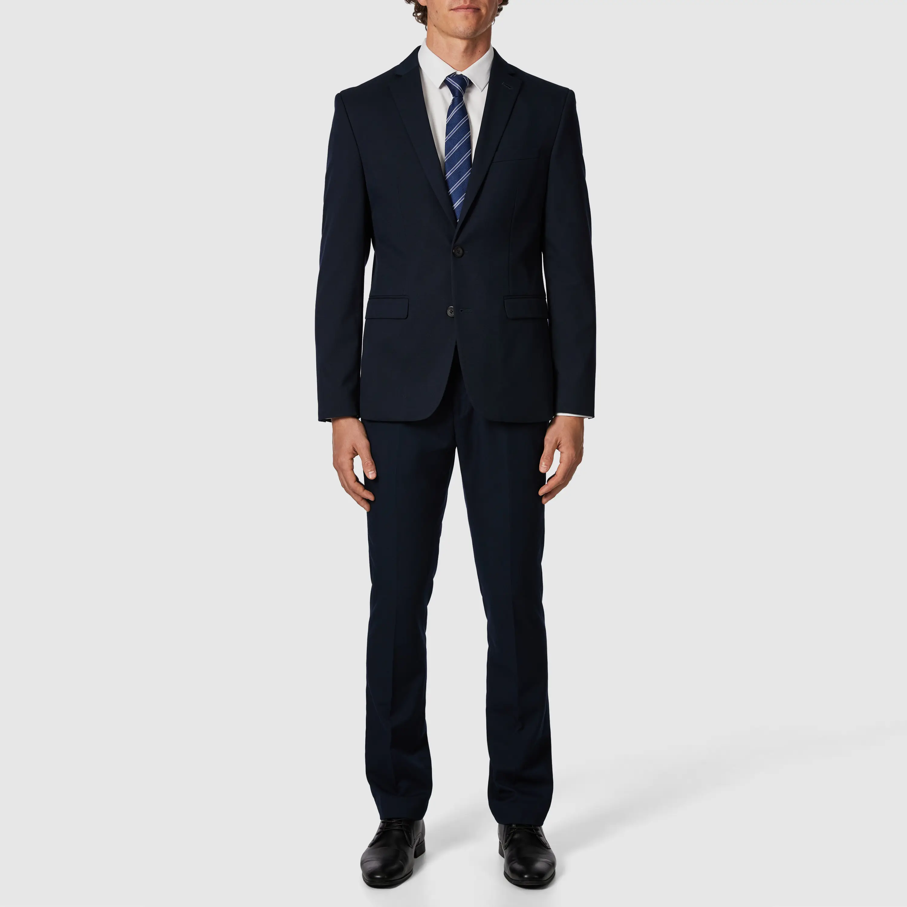 Navy Diamond Stretch Slim Suit