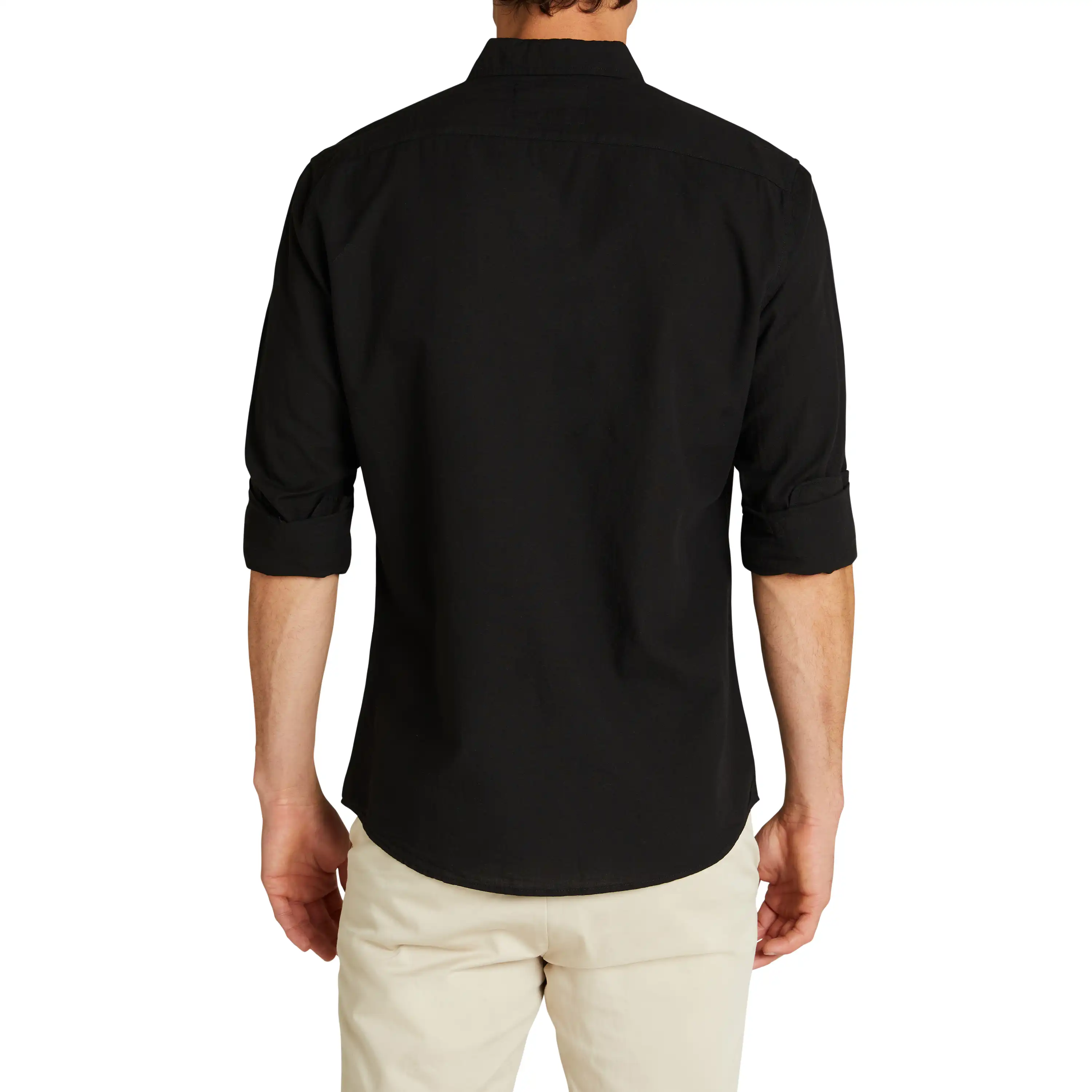 Black Albany Cotton Linen Casual Shirt - Black