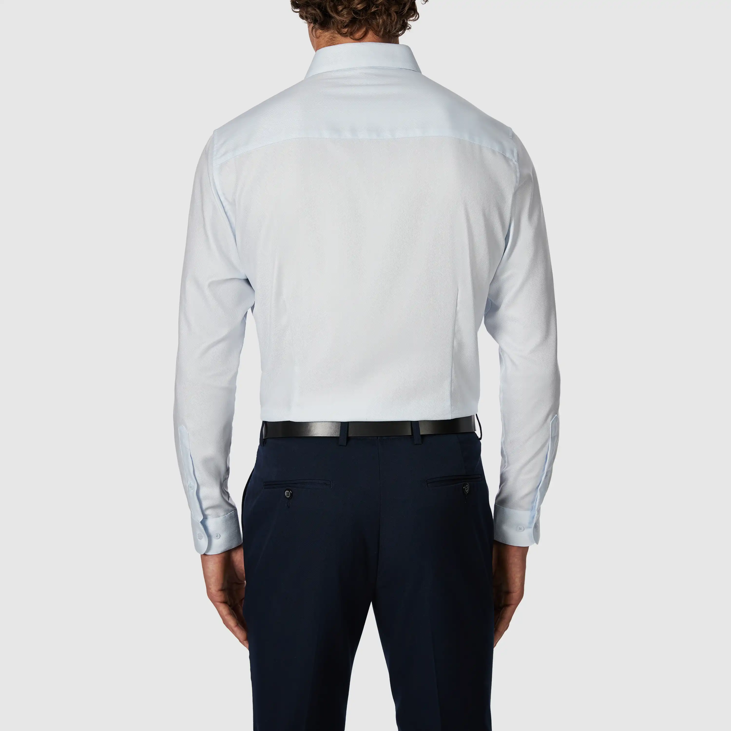 Light Blue Lansel Slim Cotton Dress Shirt - Light Blue