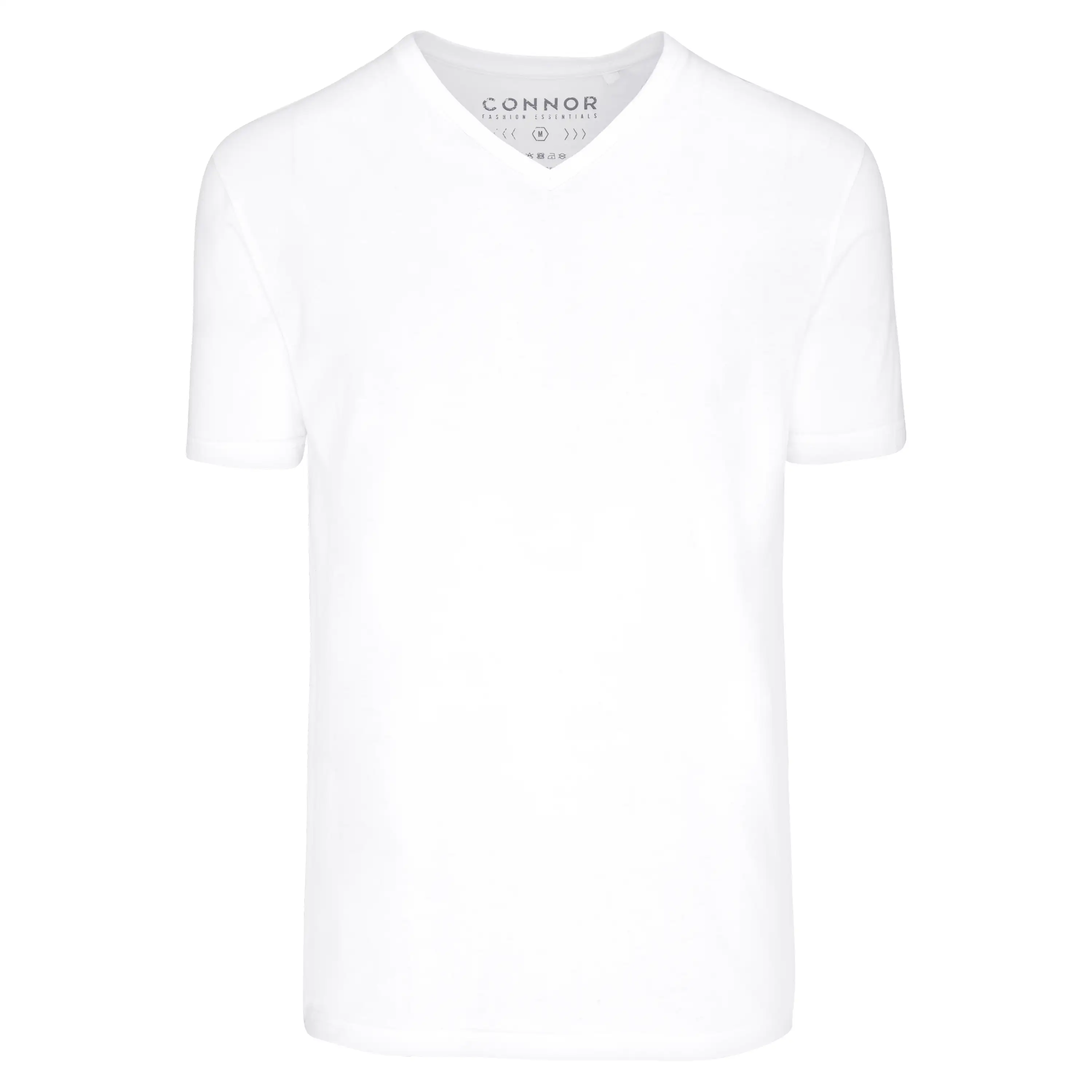 White Essential V Neck Tee - White