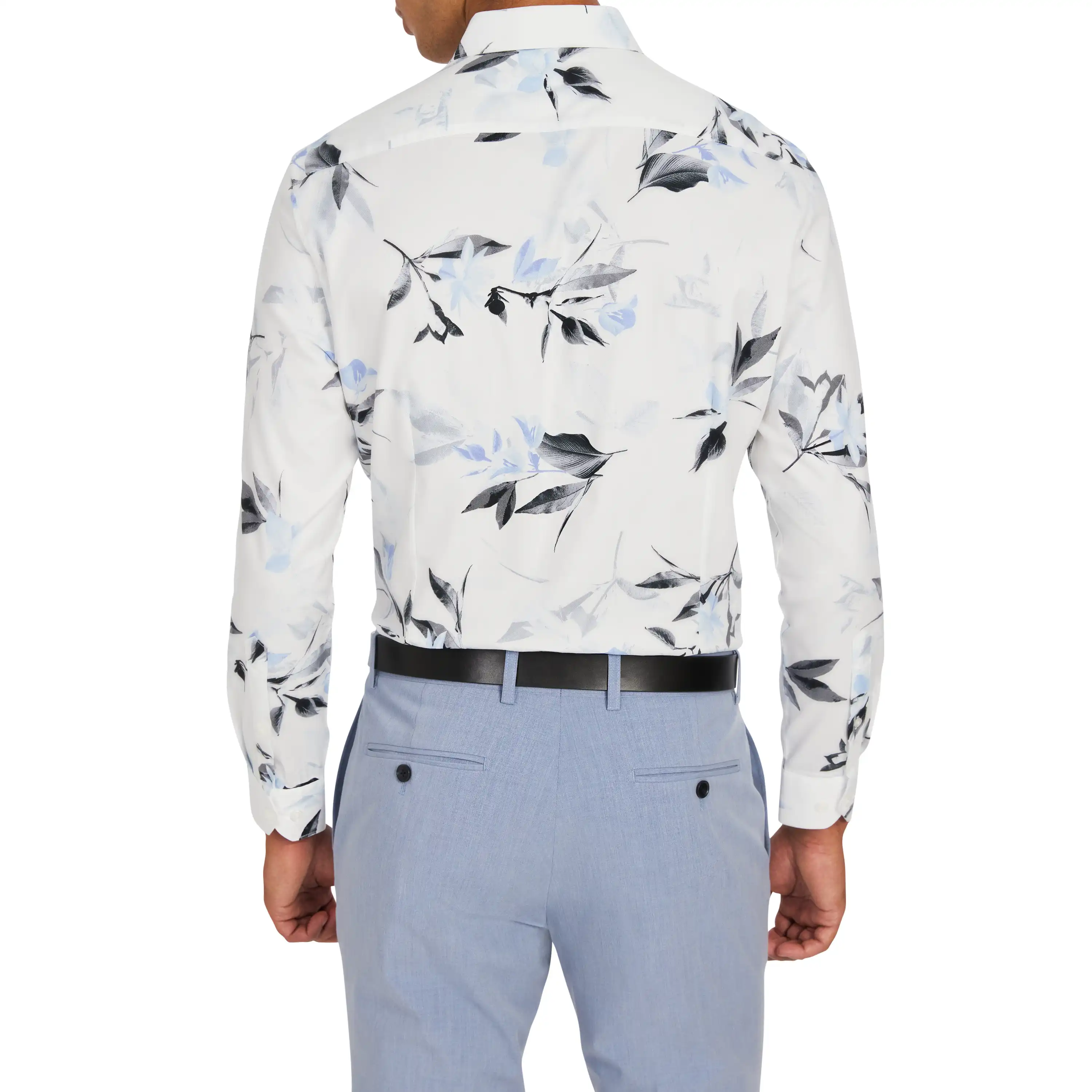 White Simon Floral Slim Shirt - White