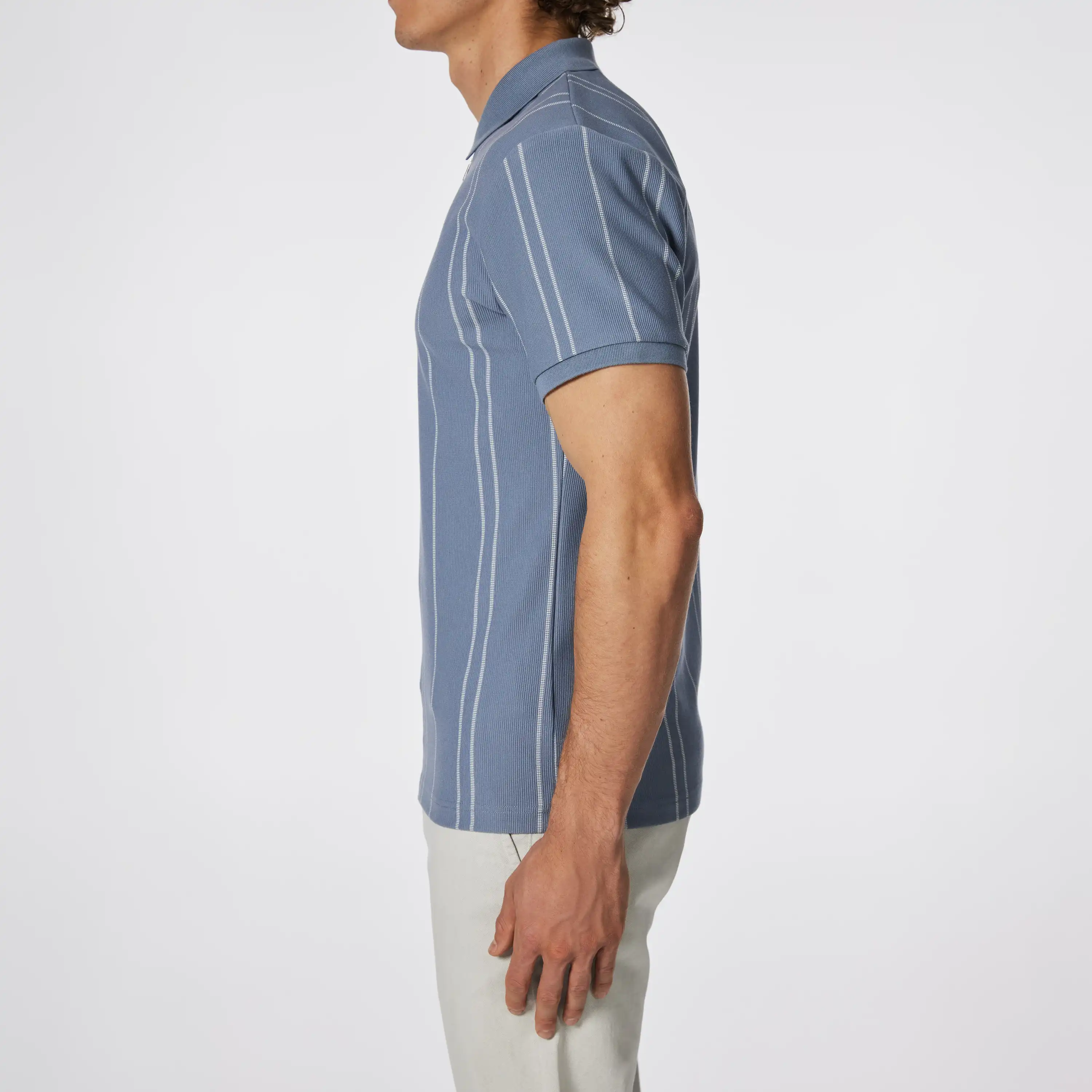 Blue Blyth Quarter Zip Smart Polo - Blue