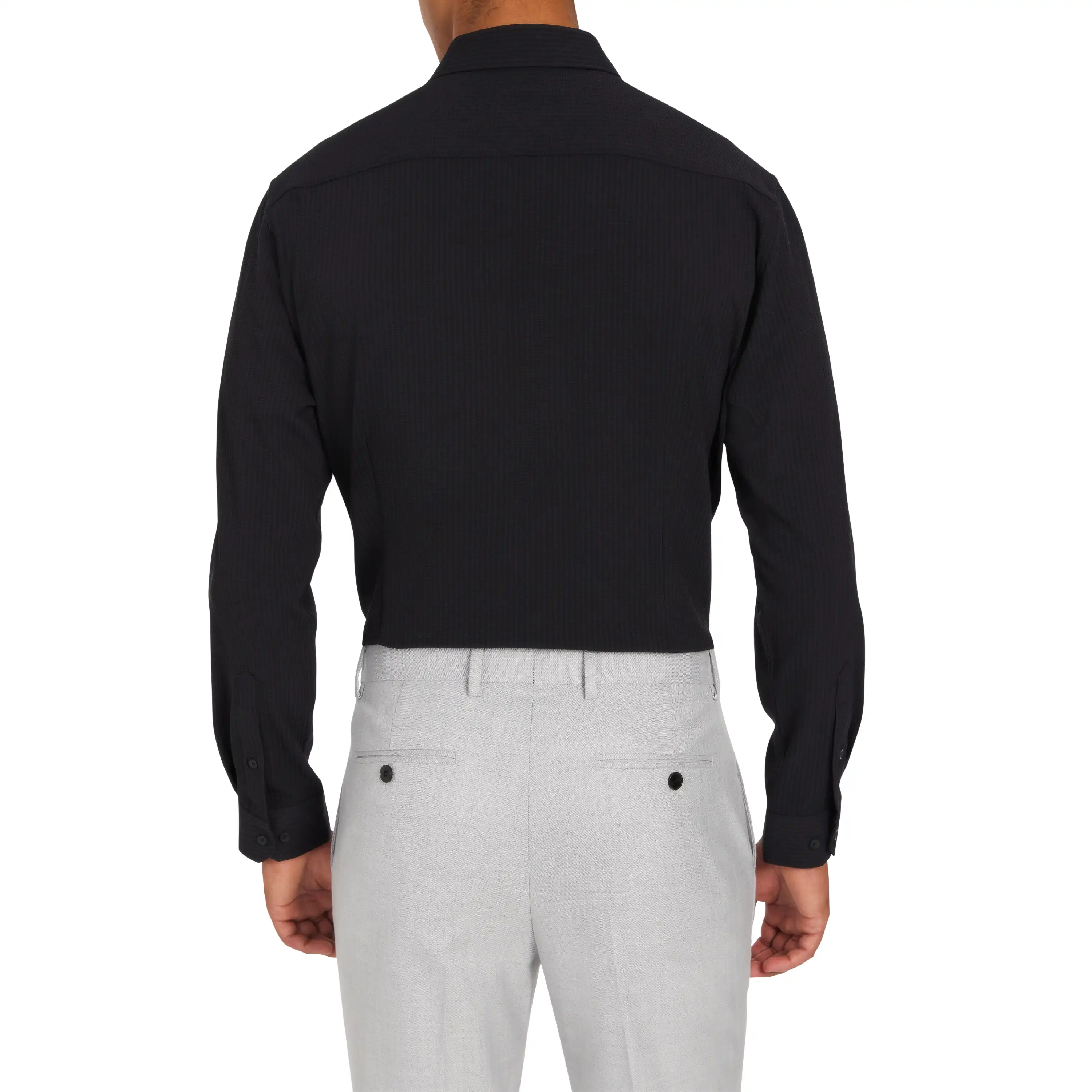 Black Whitton Slim Stretch Shirt - Black