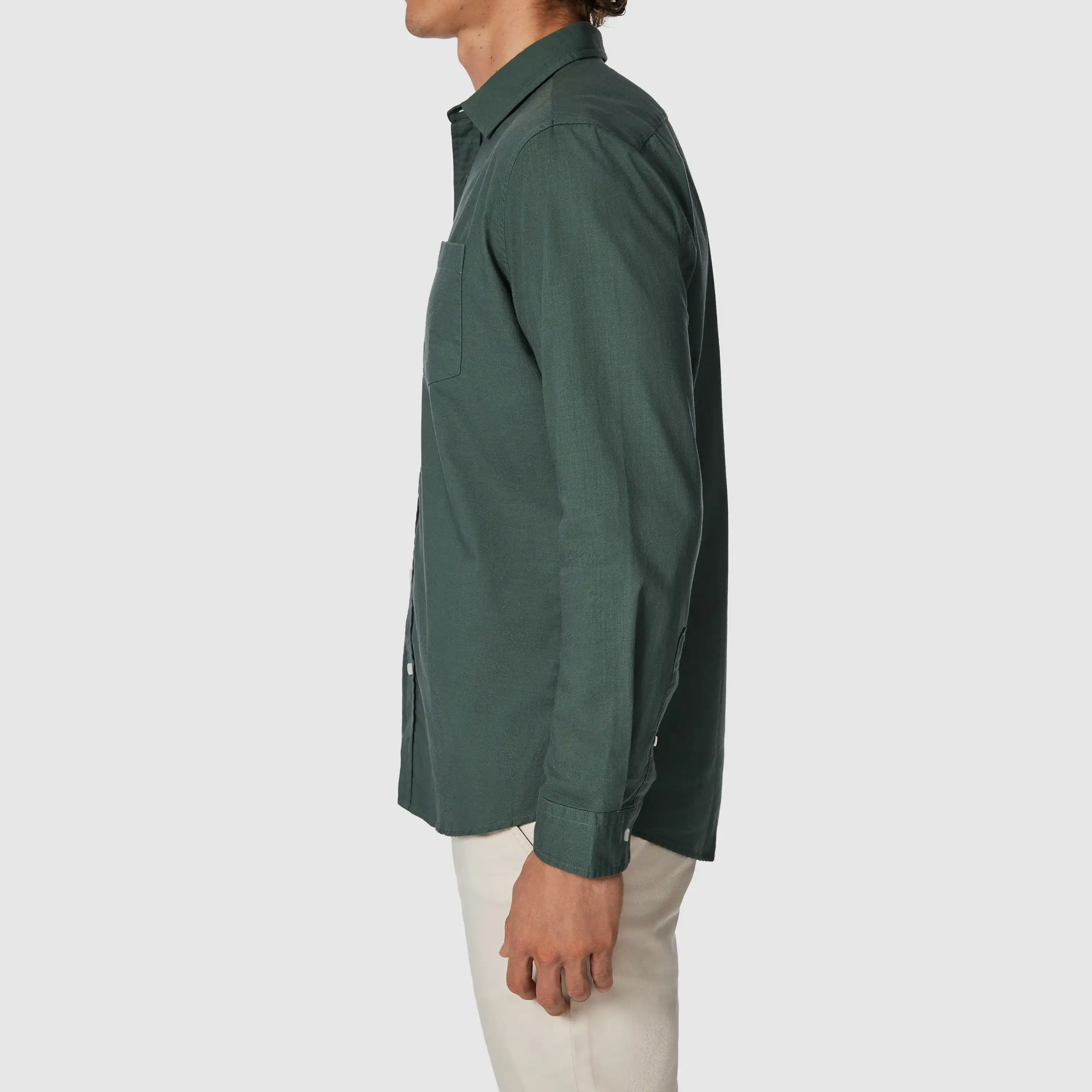 Green Sniders Classic Casual Long Sleeve Shirt - Green