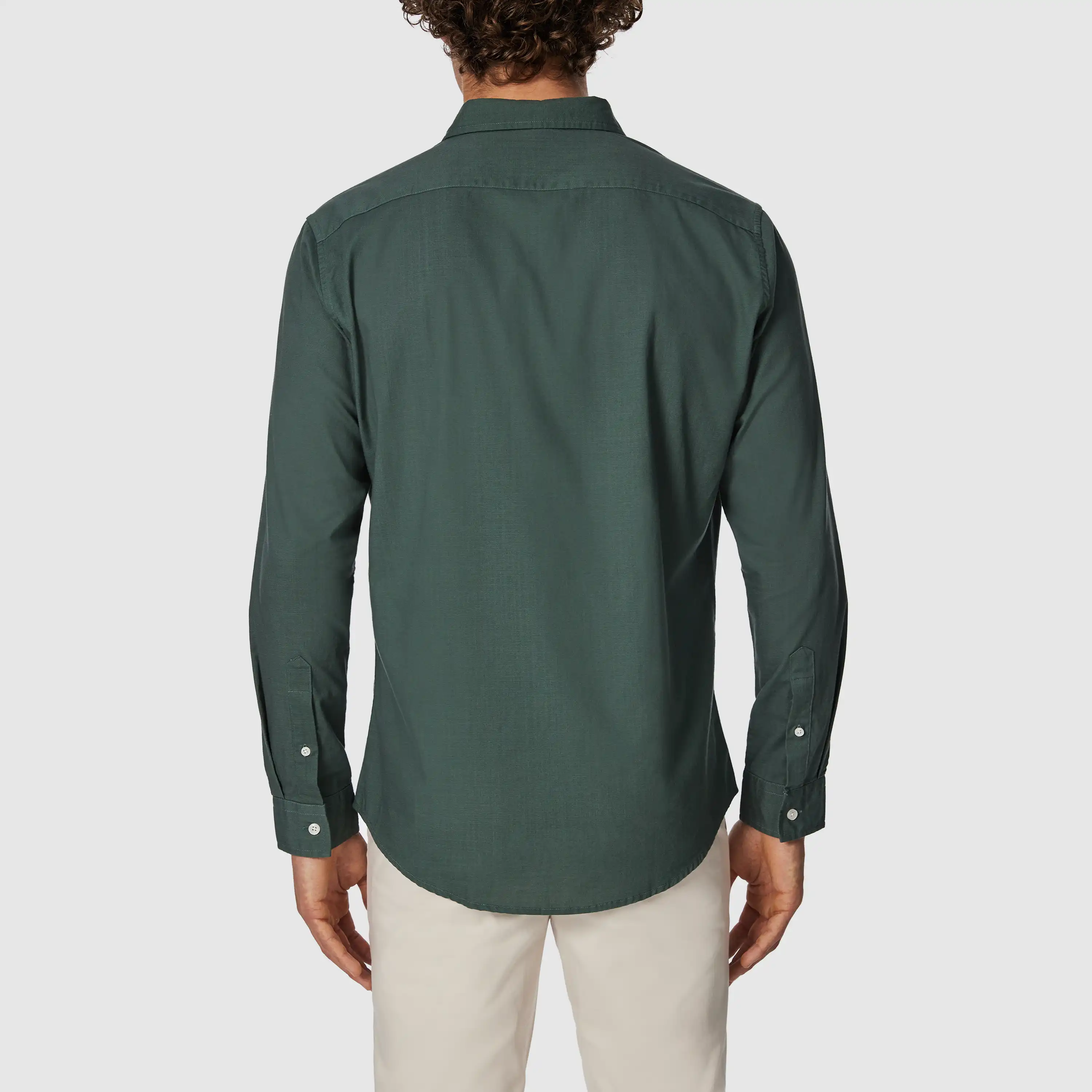 Green Sniders Classic Casual Long Sleeve Shirt - Green