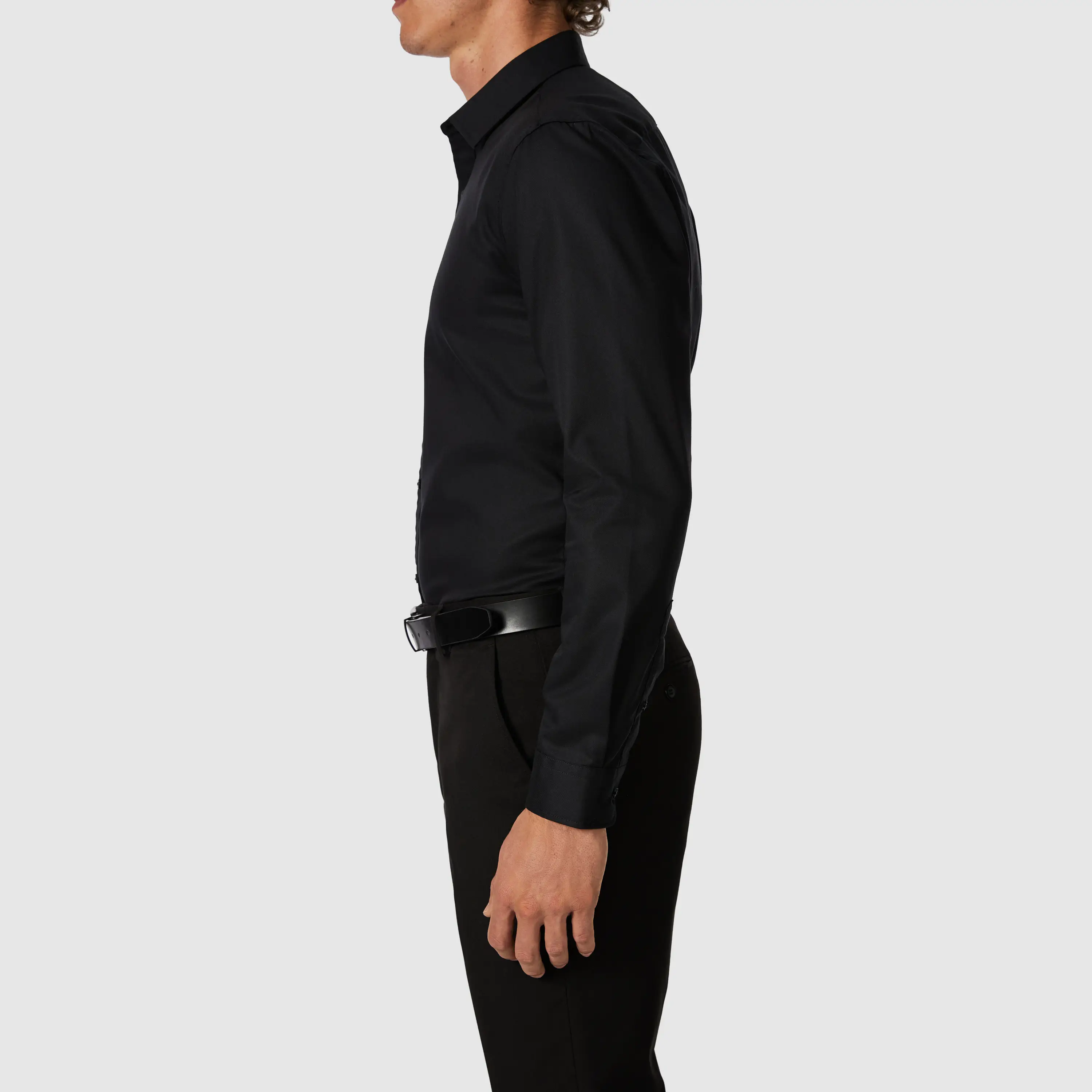 Black London Slim Dress Shirt - Black