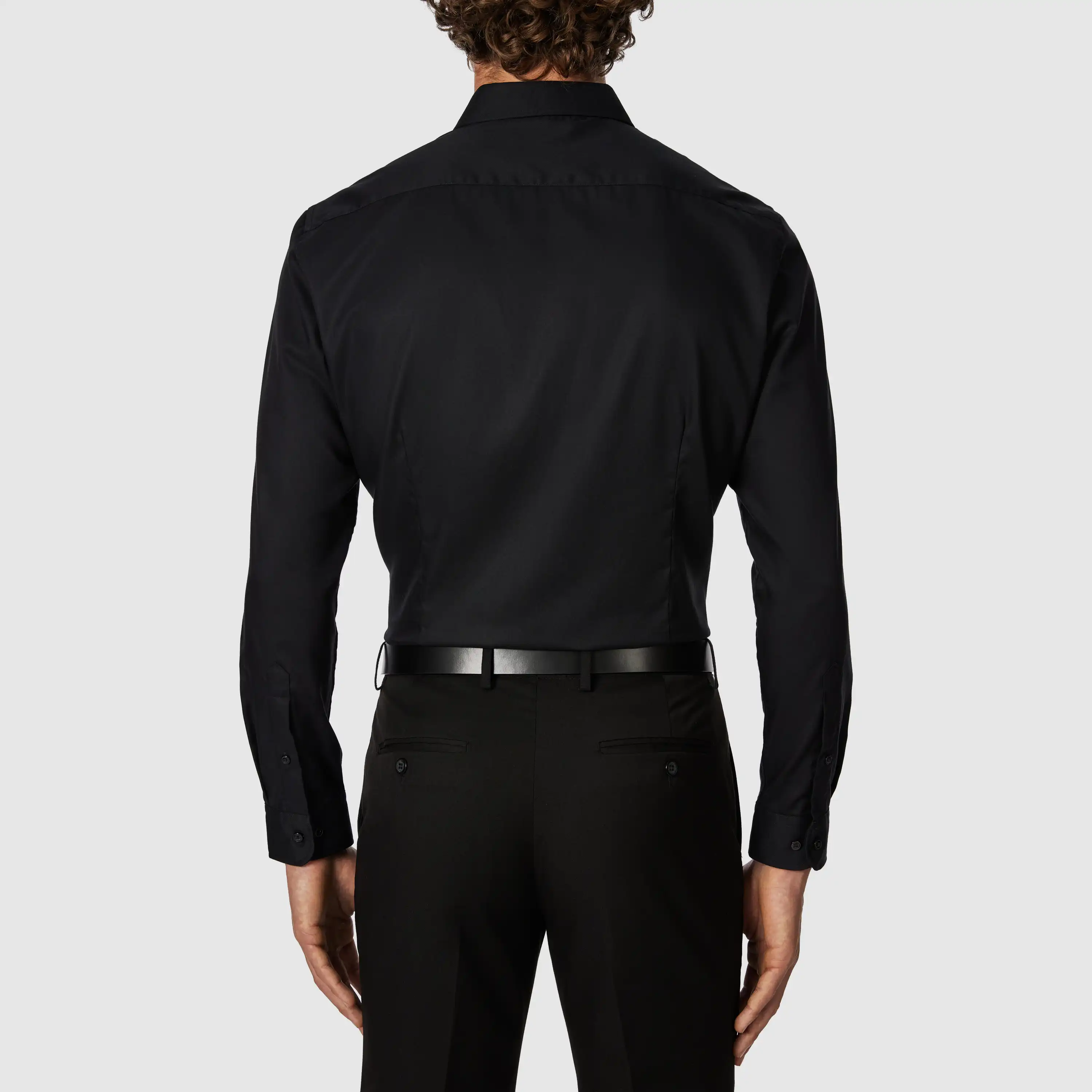 Black London Slim Dress Shirt - Black