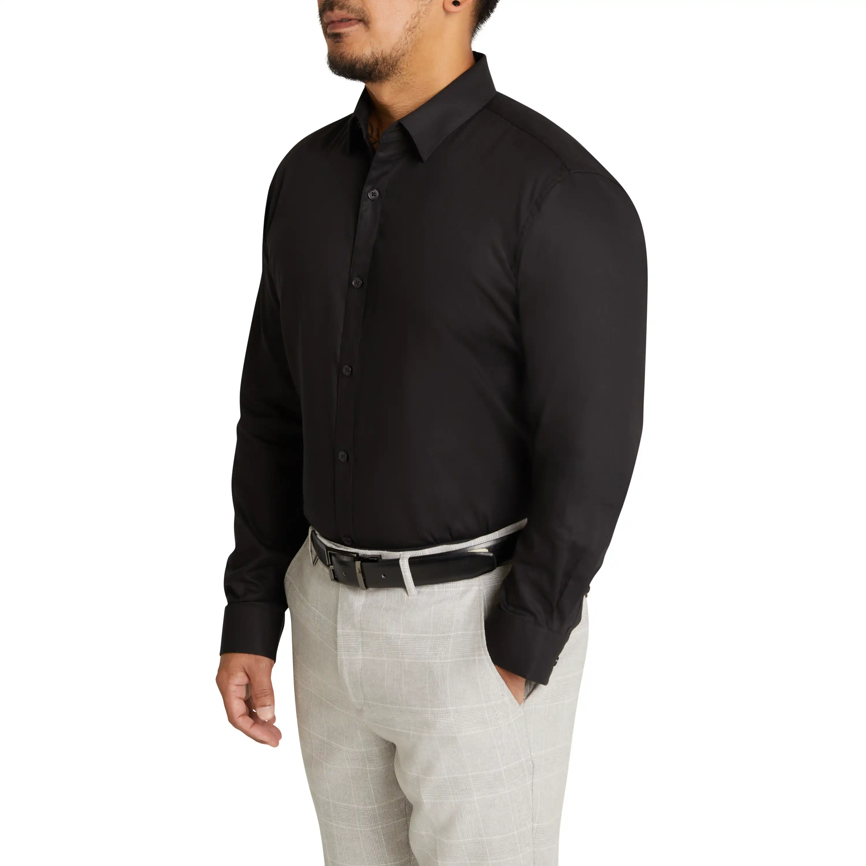 Black Cardiff Classic Dress Shirt - Black