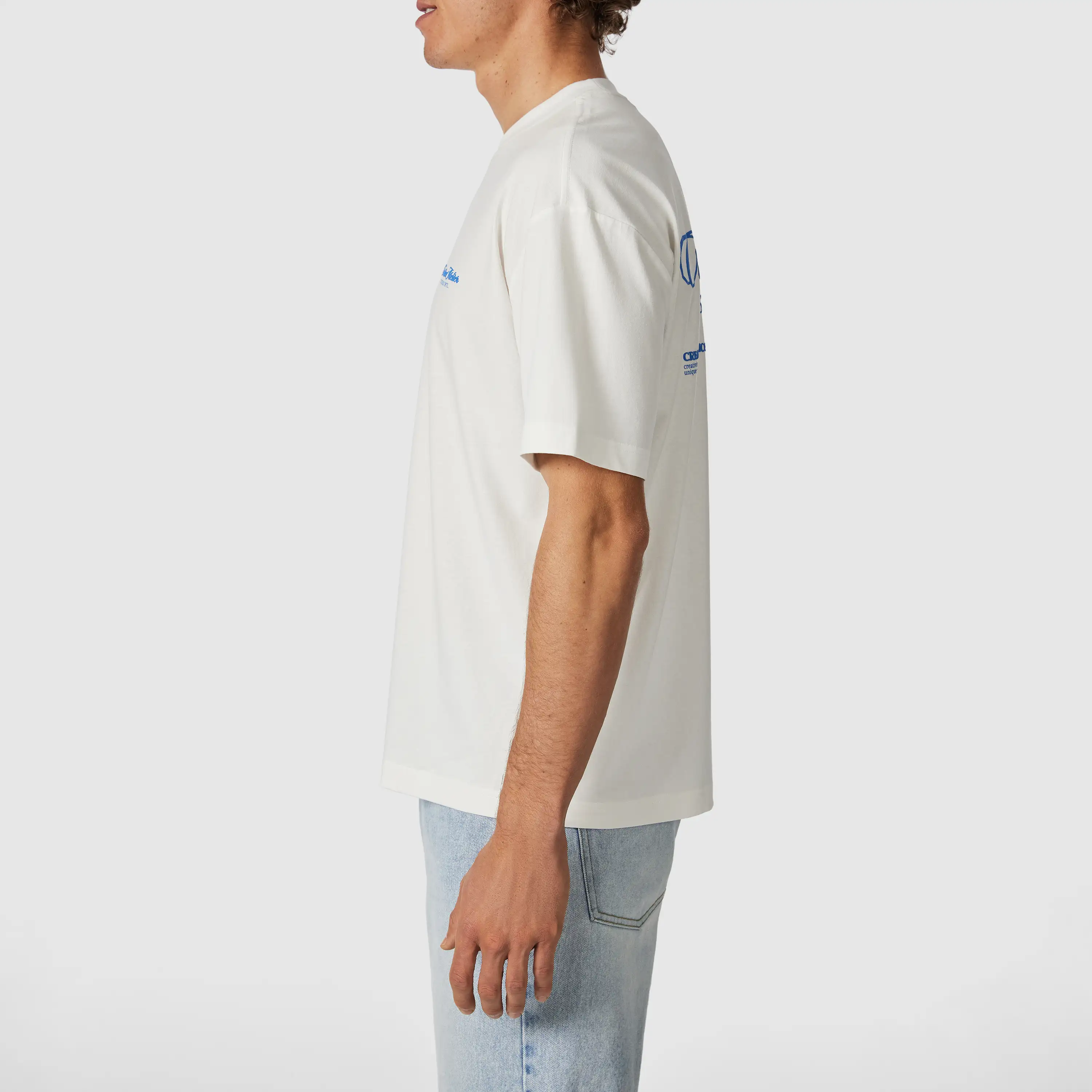 Off White Dex Boxy Graphic Crew Neck Tee - Off White
