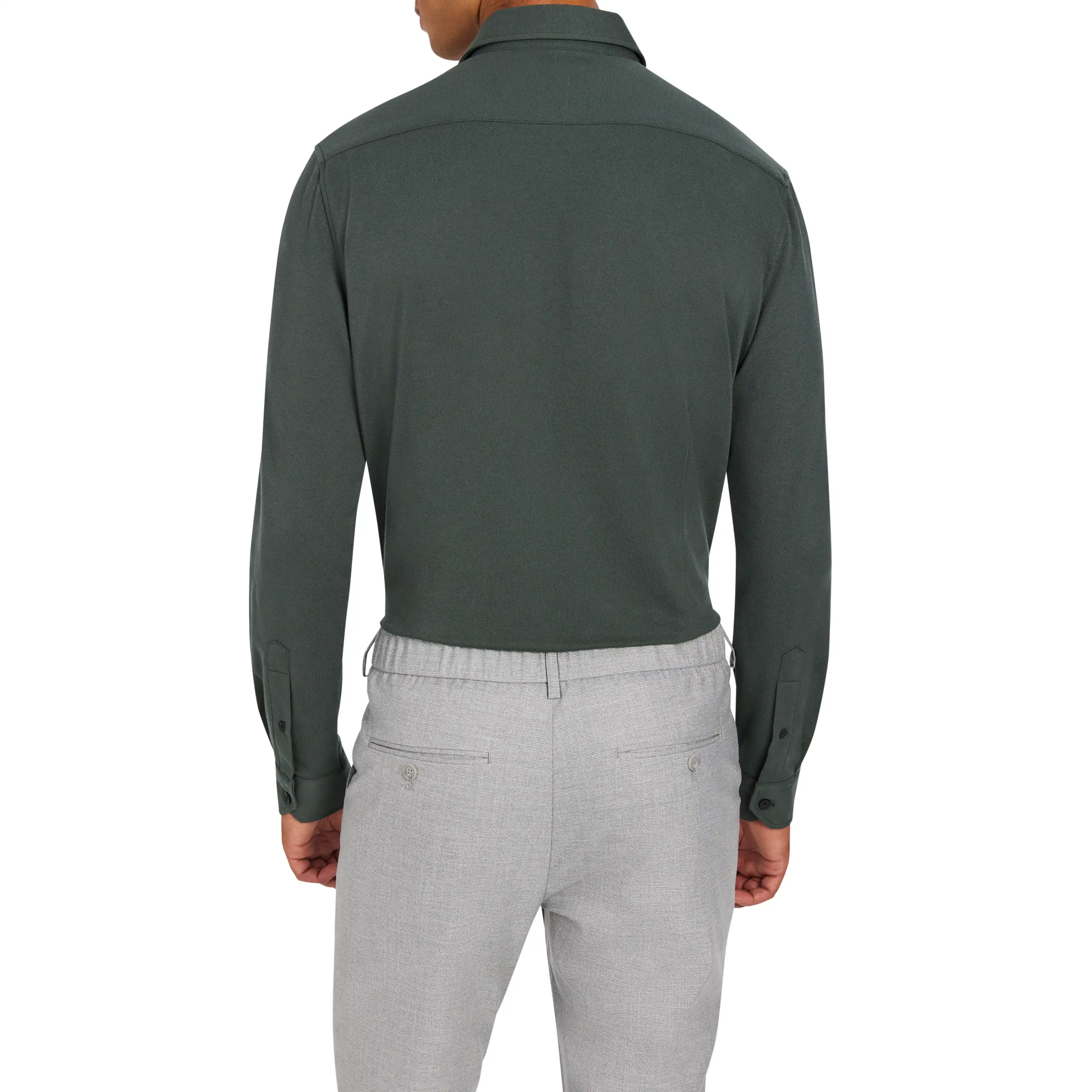 Green Harlan Super Stretch Slim Shirt - Green