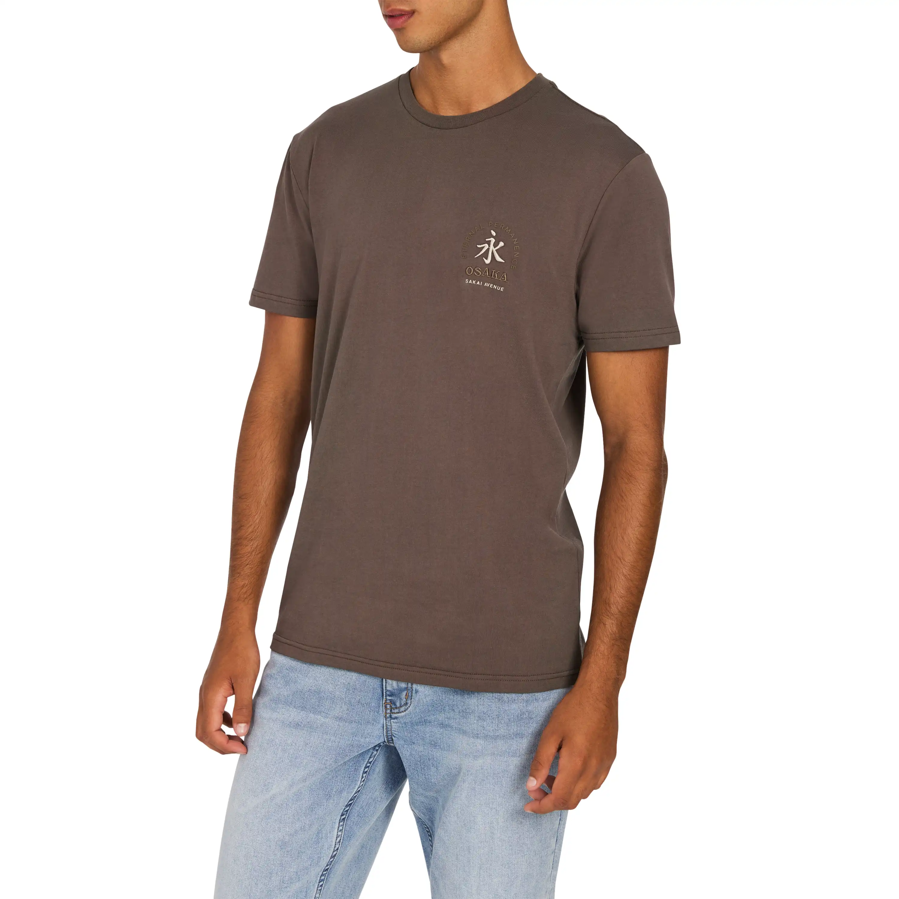 Brown Khai Graphic Crew Neck Tee - Brown