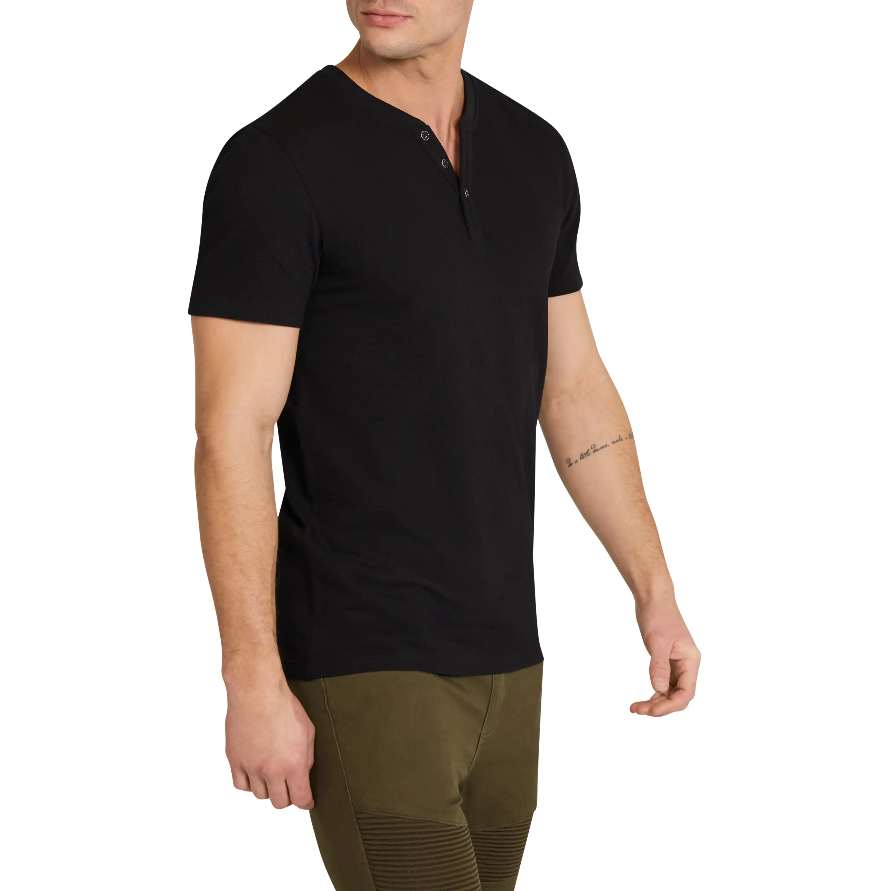 Black Pete Henley Tee - Black
