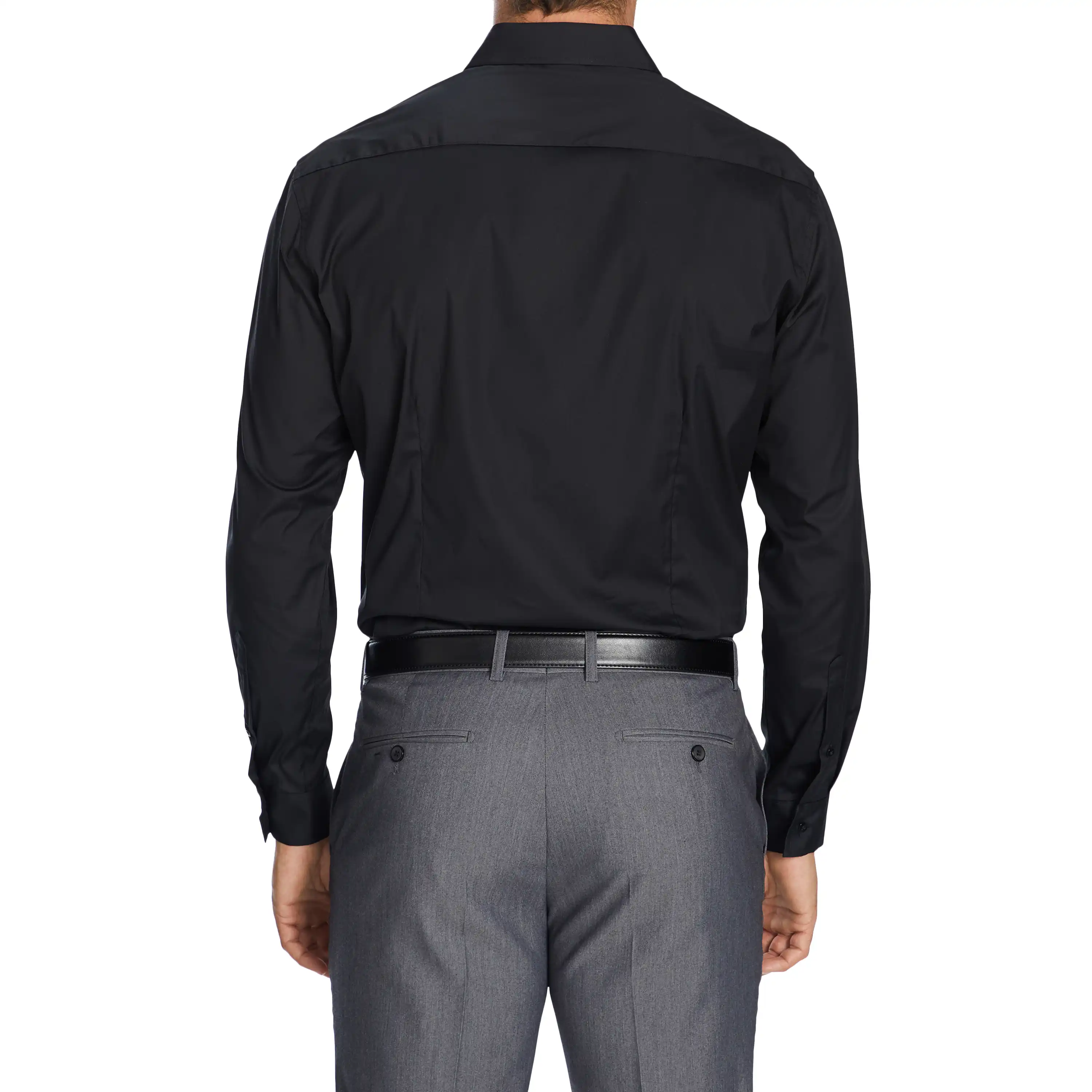 Black Cyrus Slim Stretch Dress Shirt - Black