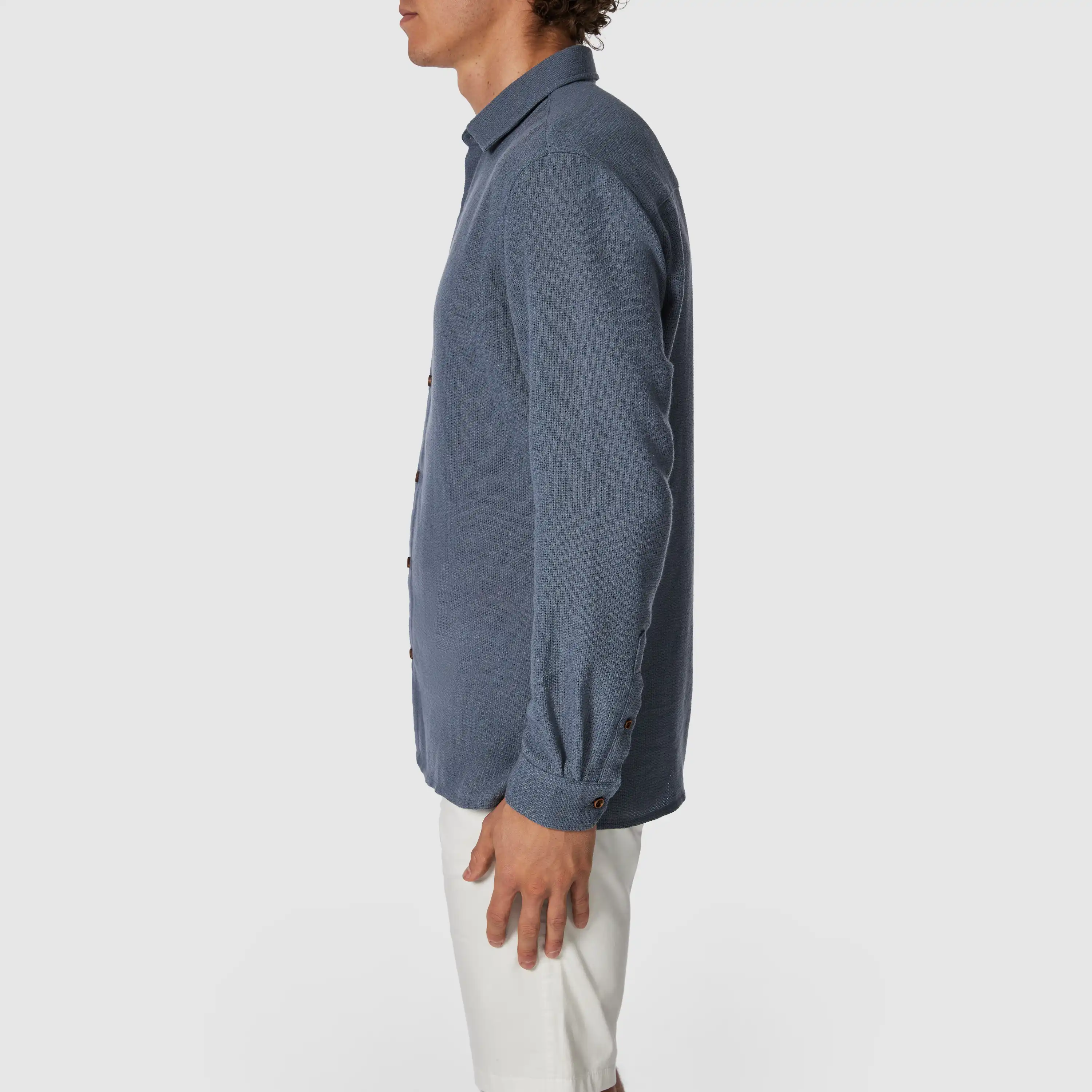 Blue Sekope Textured Casual Shirt - Blue