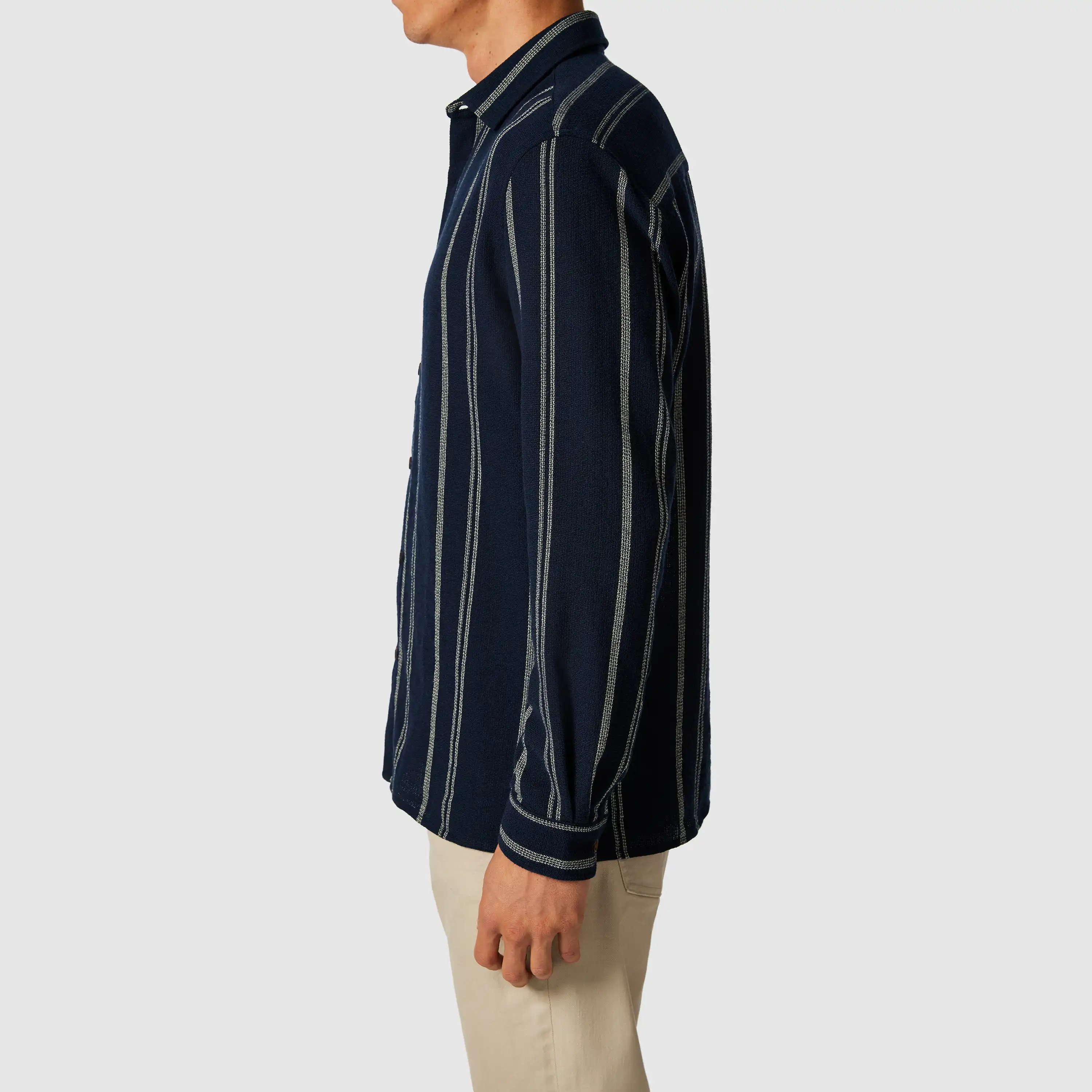 Navy Cairo Stripe Classic Casual Shirt - Navy