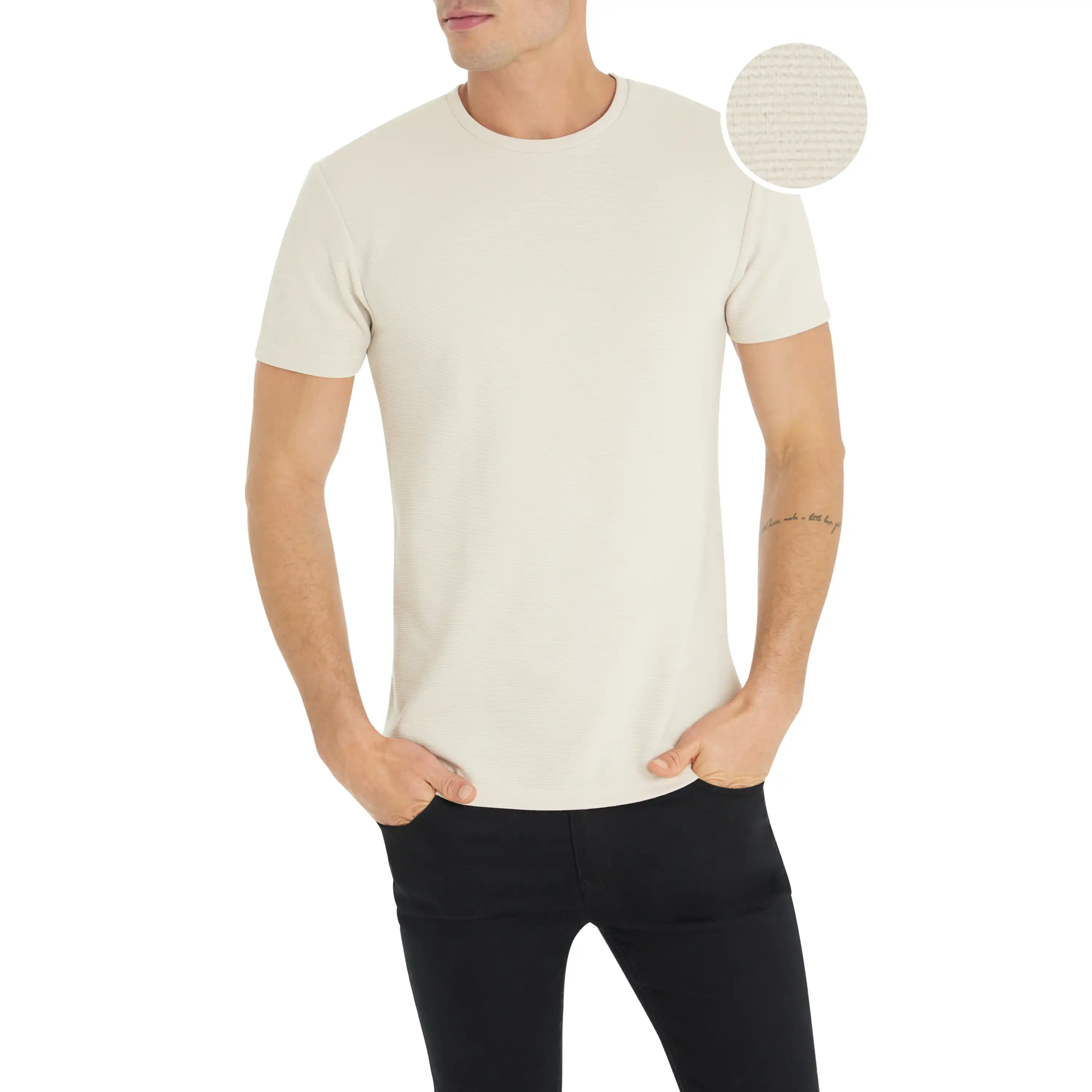 Oatmeal Korey Crew Neck Tee - Oatmeal