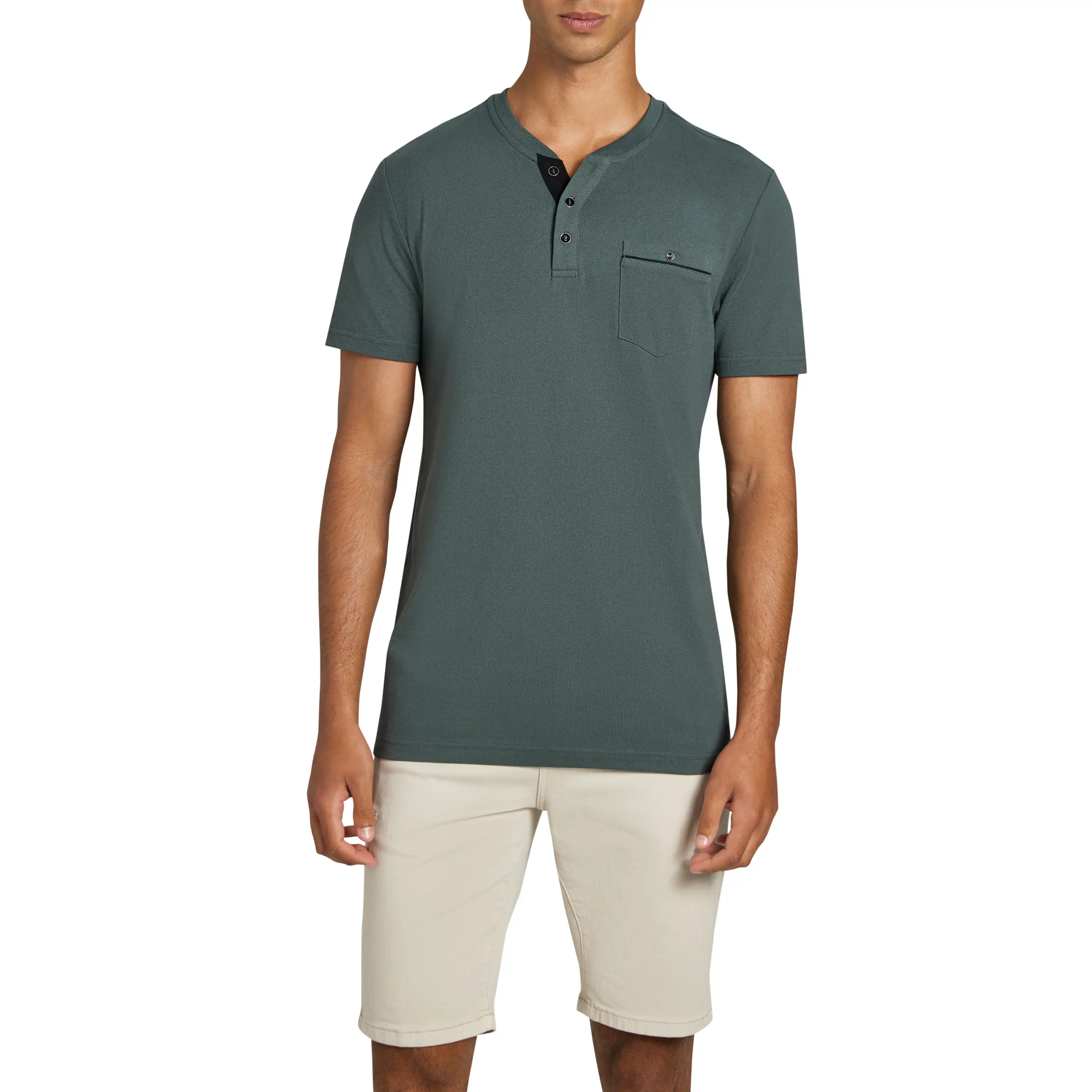Green Ormond Henley Tee - Green