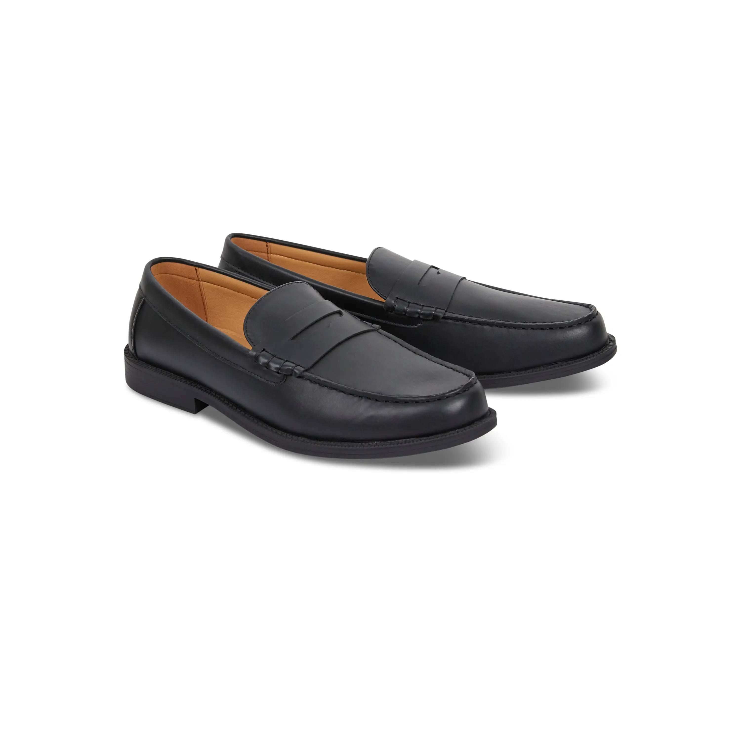 Black Gibbs Faux Leather Loafer - Black