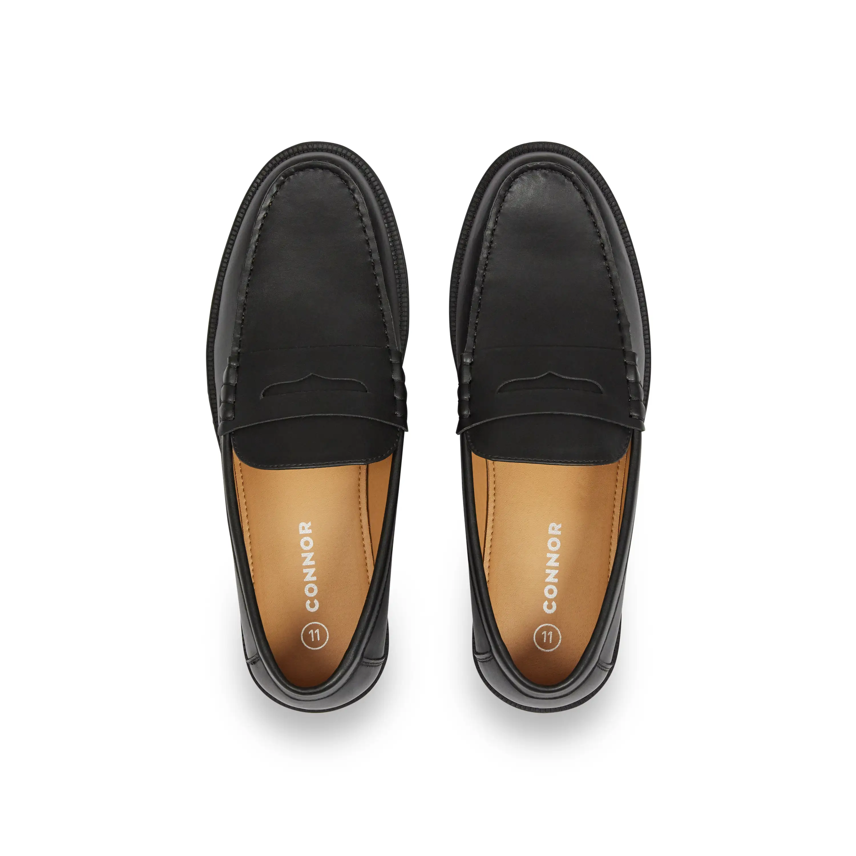 Black Gibbs Faux Leather Loafer - Black