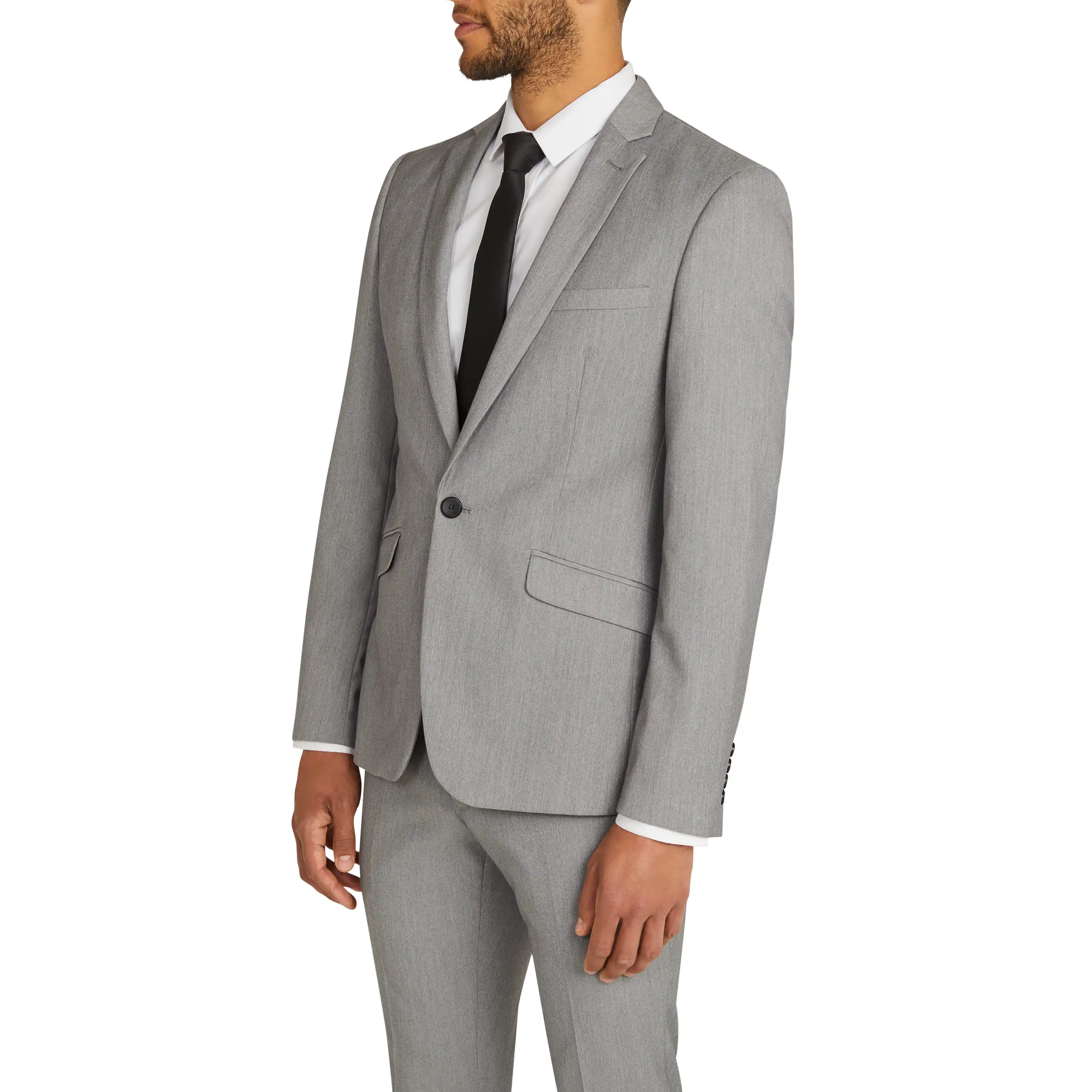 Light Grey Diamond Skinny Suit
