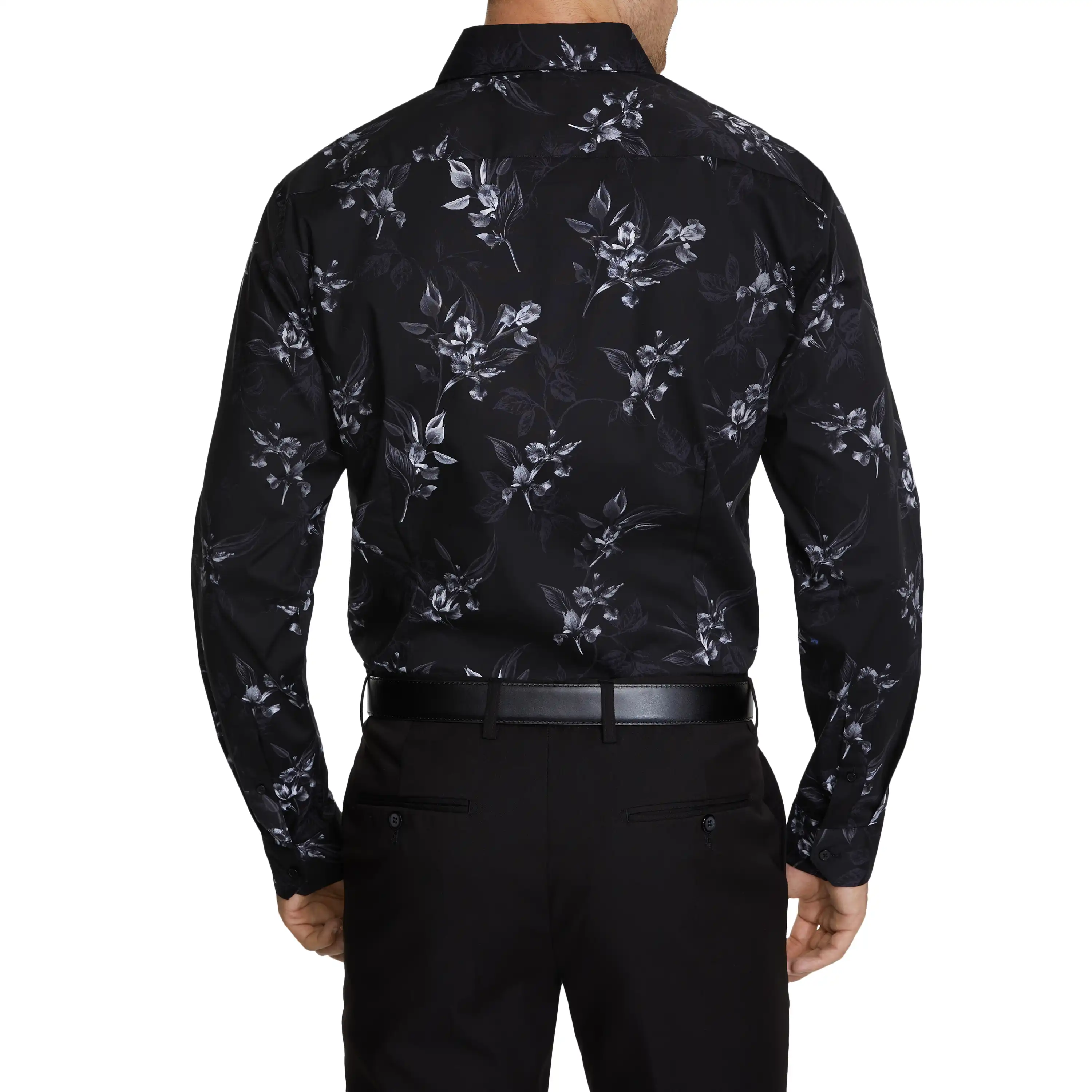 Black Hassan Floral Classic Shirt - Black