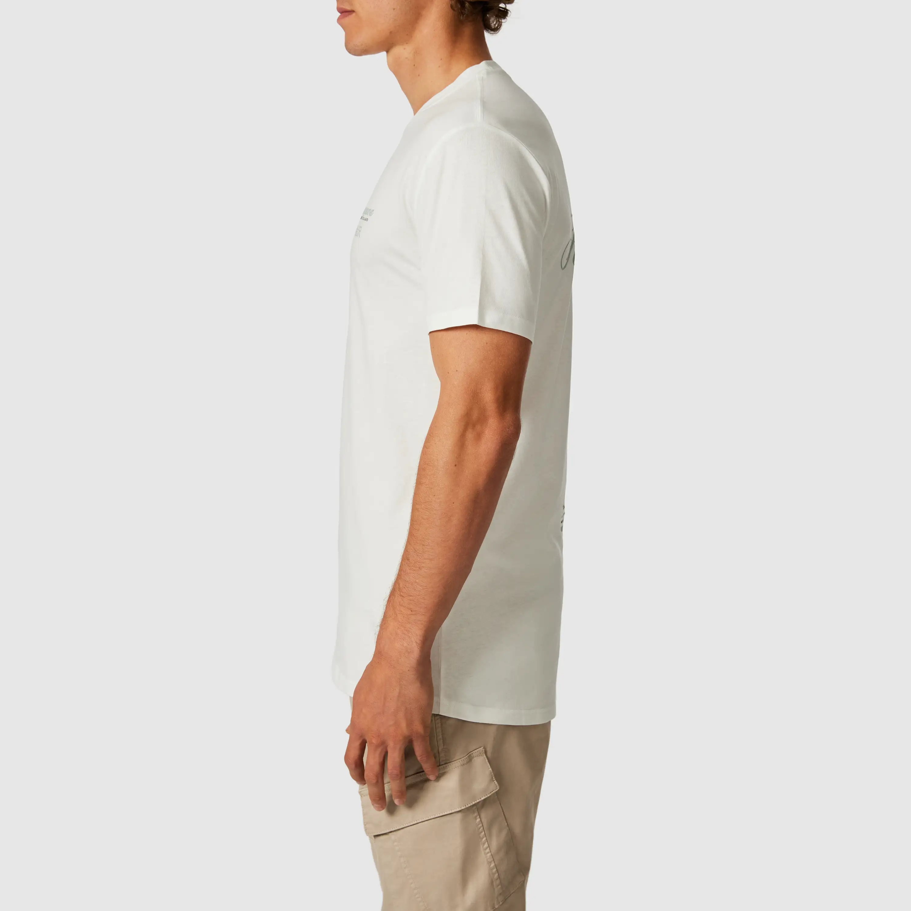 White Russell Longline Graphic Crew Neck Tee - White